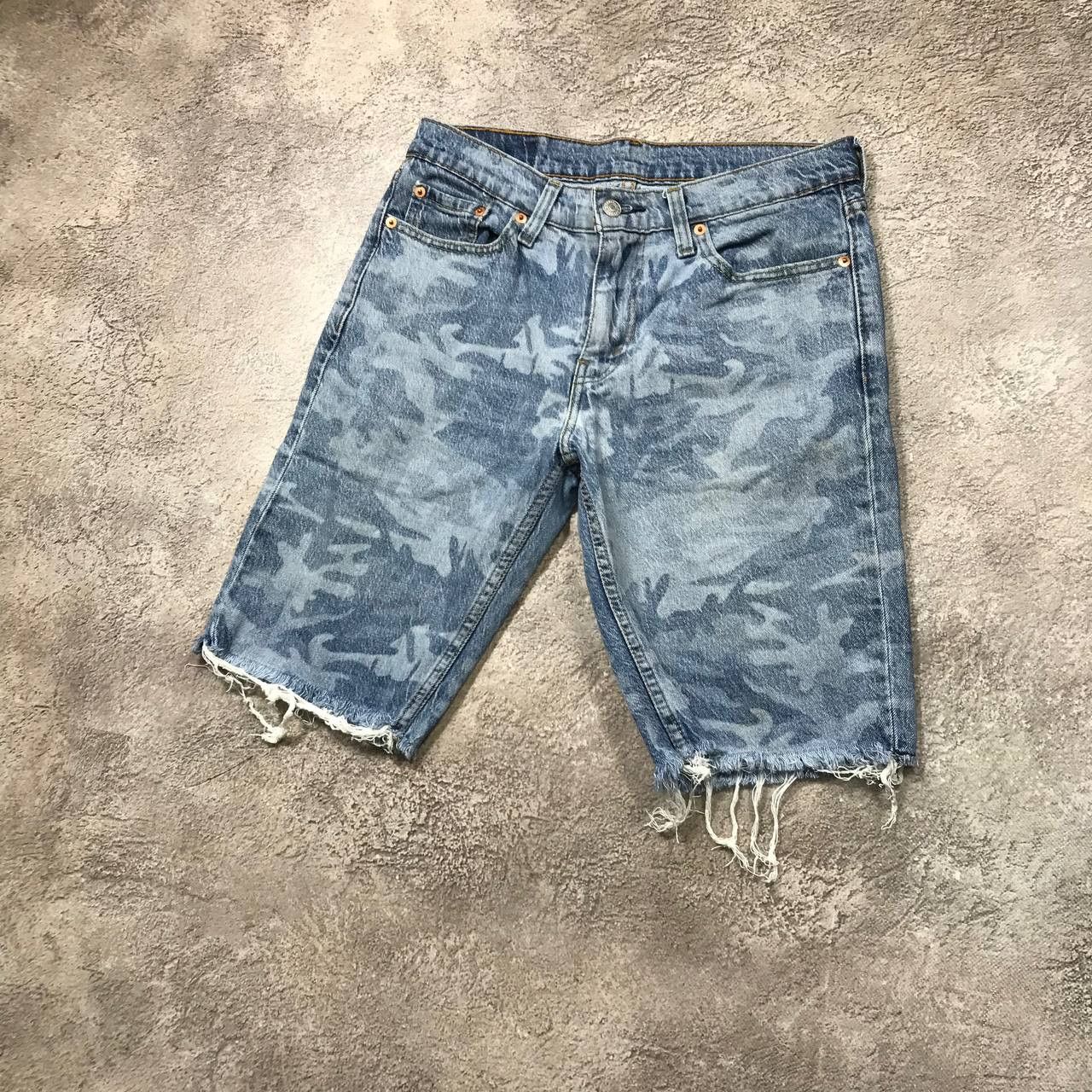 Vintage Vintage 90s Levis Camo Distressed Shorts Skate Y2K Slim 30 Size US 30 / EU 46 - 2 Thumbnail