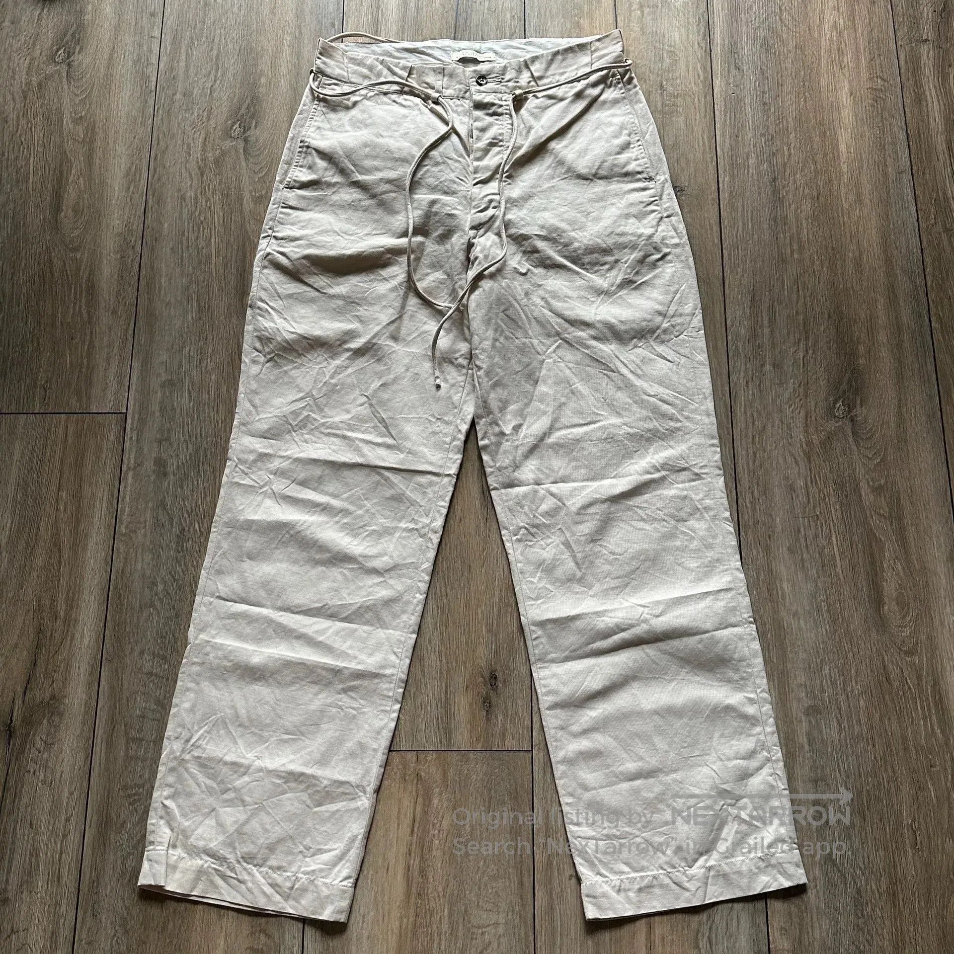 Old Joe OLD JOE Cotton Linen Beige Pants. Size US 32 / EU 48 - 2 Thumbnail