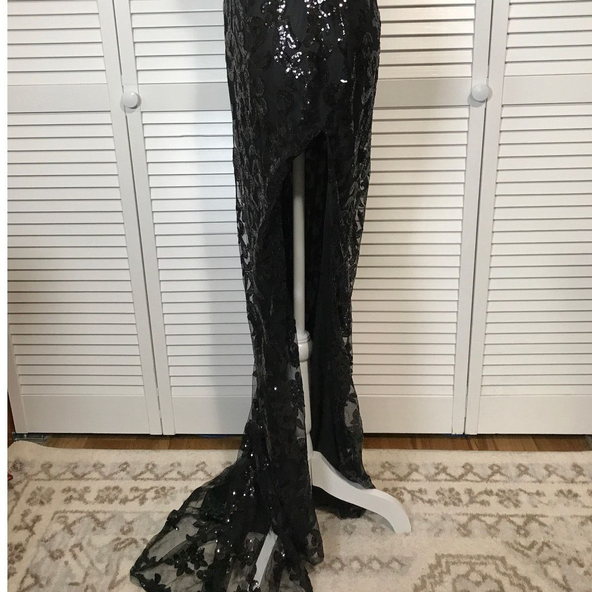 Other Black Sequins Lace Formal Long Bodycon Mermaid Dress 4 Size S / US 4 / IT 40 - 8 Thumbnail