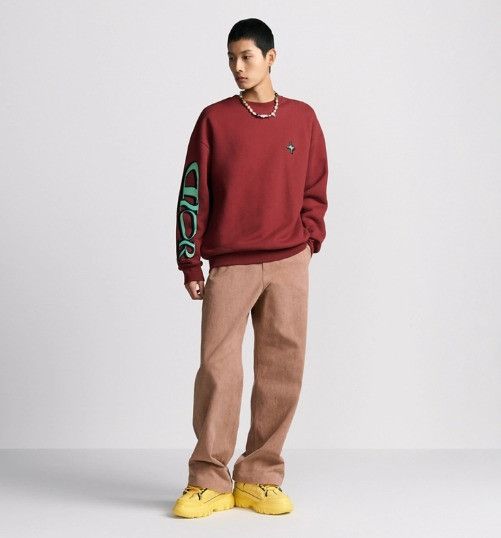 Dior o1w1db11025 513J670 Cotton Fleece Sweatshirt in Red Size US XL / EU 56 / 4 - 4 Thumbnail