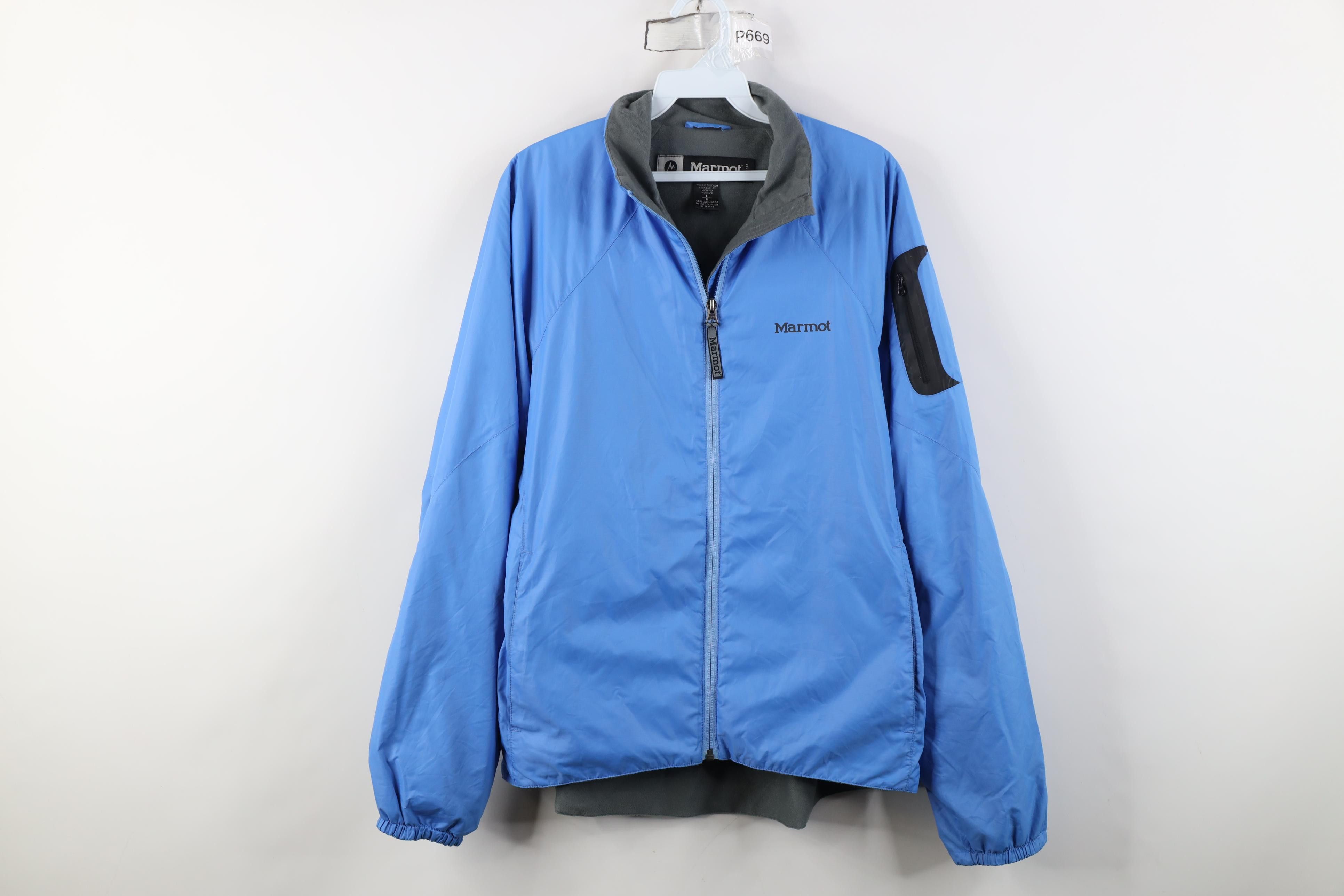 Marmot Vintage Marmot Fleece Lined Windbreaker Jacket Blue Size L / US 10 / IT 46 - 1 Thumbnail