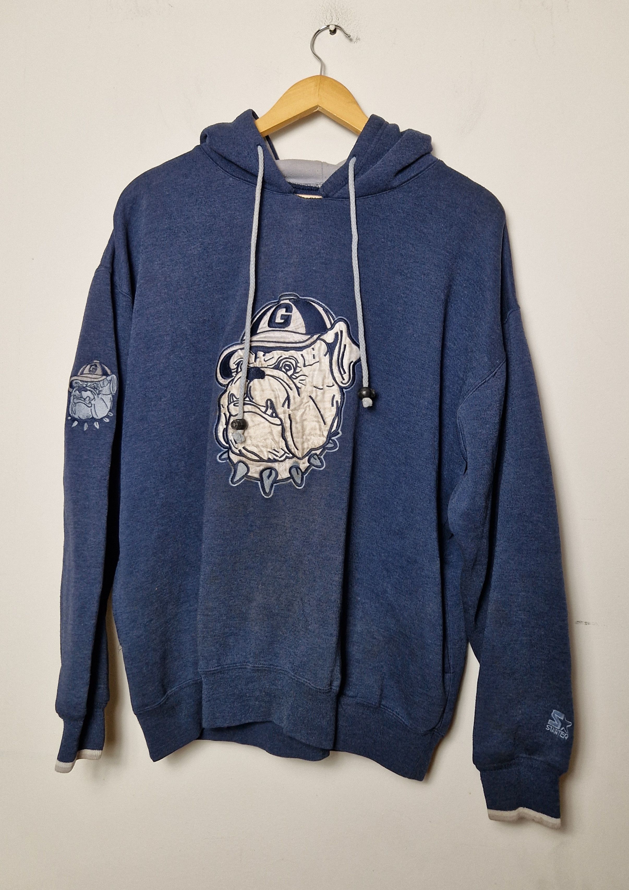 image of Georgetown Hoyas Vintage 90's Hoodie Nfl in Navy, Men's (Size XL)