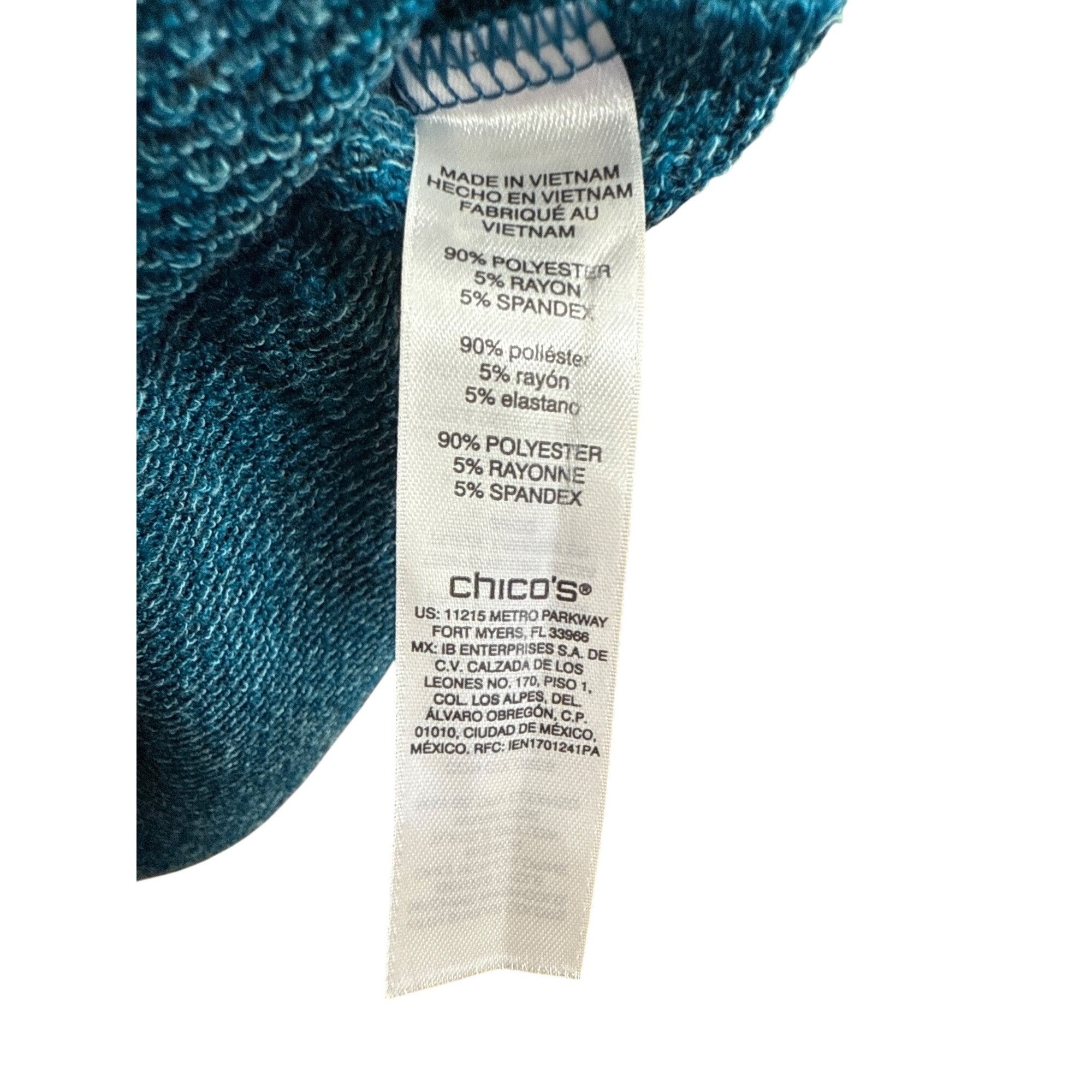 Chicos Chicos CoziSoft Blue Long-Sleeve V-Neck Knit Top Size 3 Poly Size ONE SIZE - 5 Thumbnail
