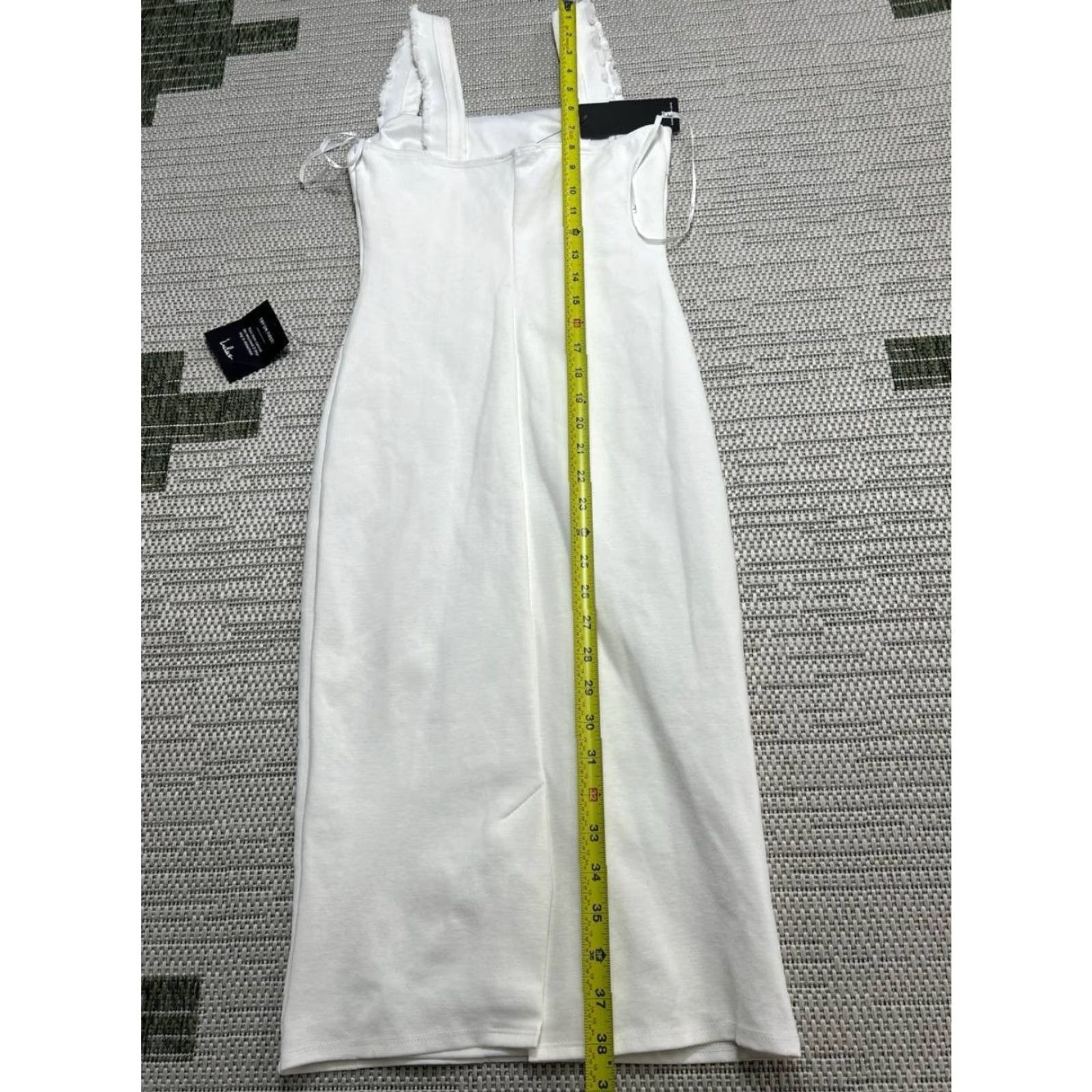 Lulus Lulus Bodycon Midi Dress Womens XS White Stretch Knit Square Neck Shirt? Size XS / US 0-2 / IT 36-38 - 4 Thumbnail