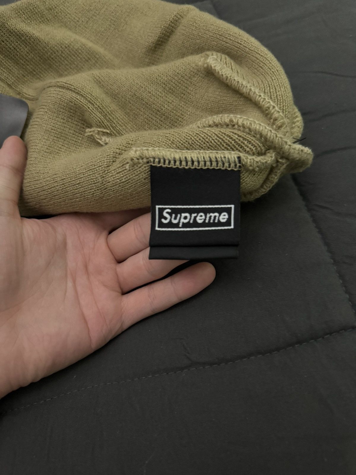 New Era × Supreme Supreme New Era Box Logo Beanie - Dark Sand (FW 23) Size ONE SIZE - 8 Thumbnail