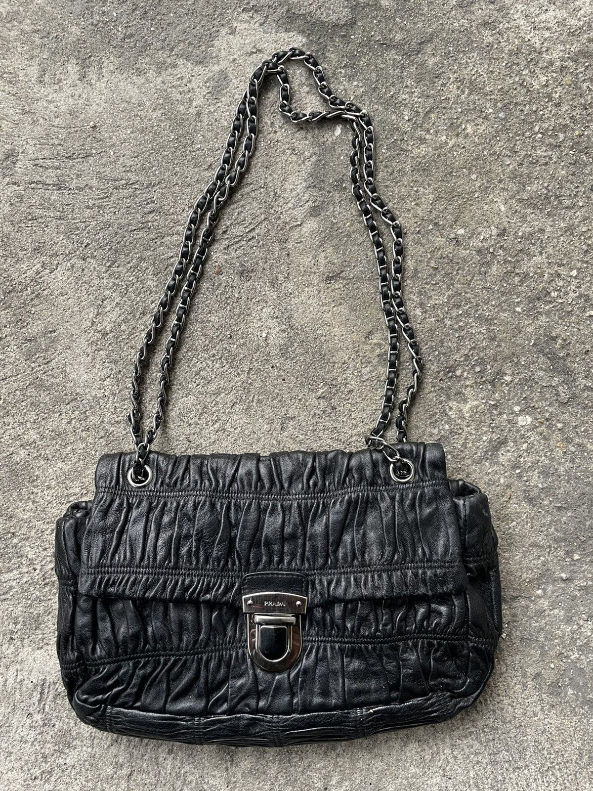 Prada Nappa Gaufre Leather Chain Flap Bag Size ONE SIZE - 1 Thumbnail