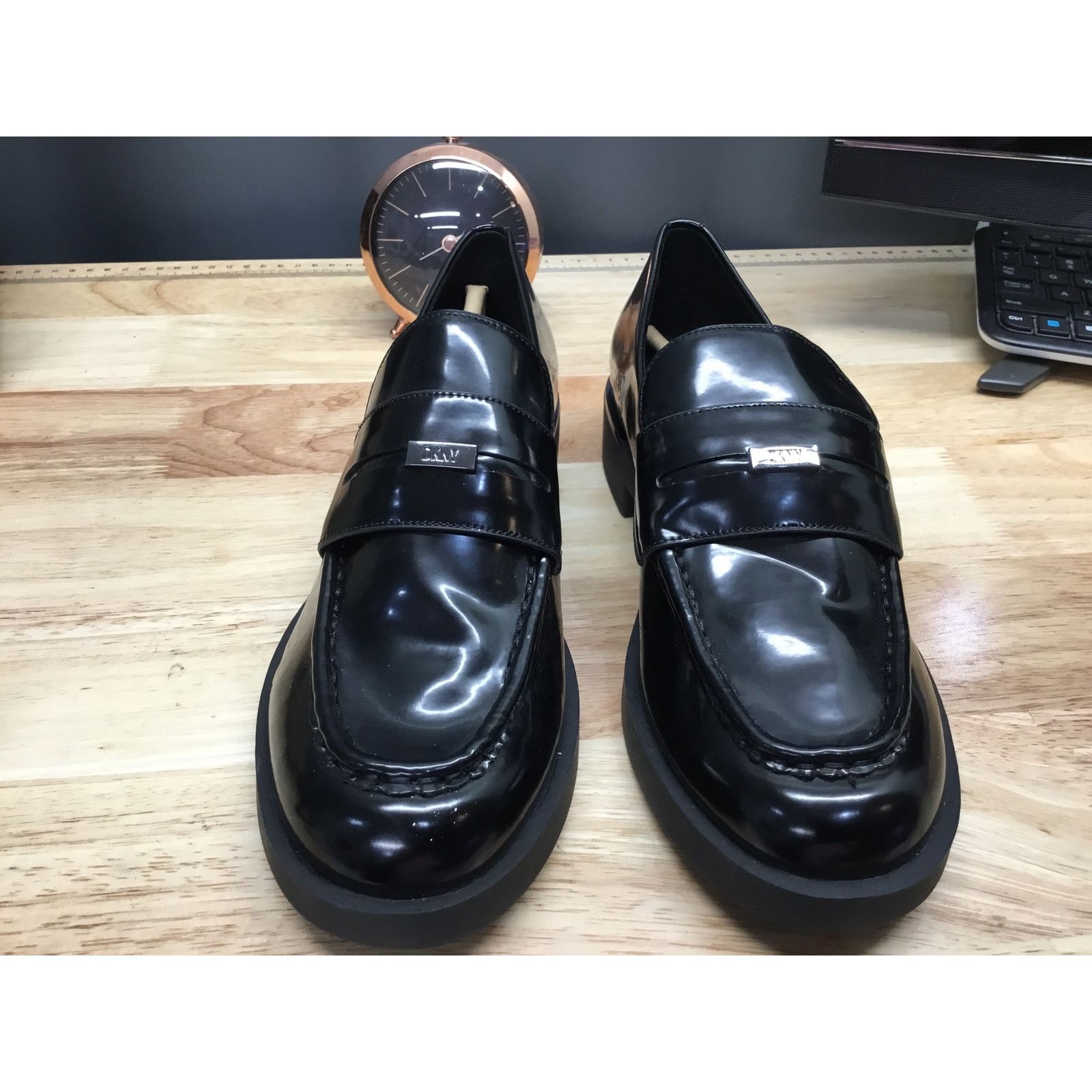 DKNY DKNY Ivette Women's 9 Black Patent Leather Slip-On Loafers Size US 9 / IT 39 - 1 Thumbnail