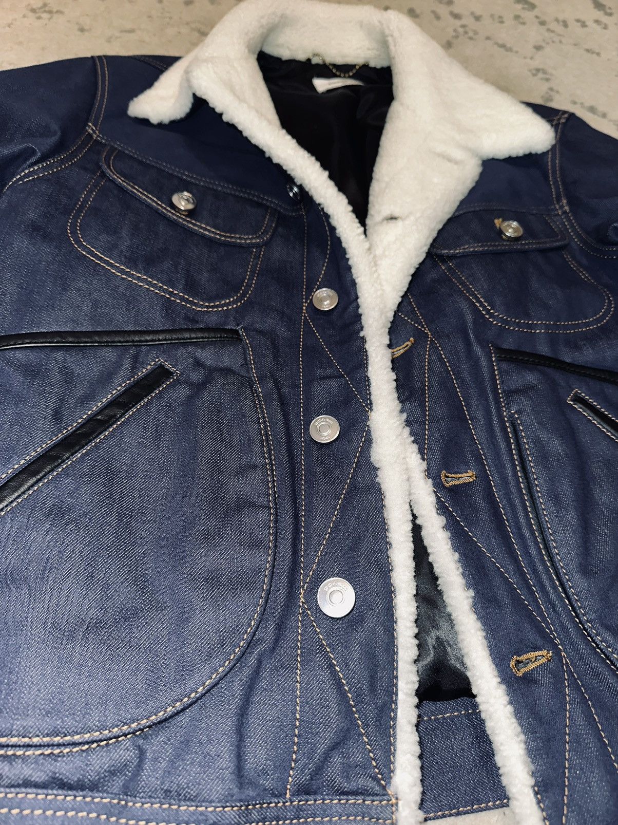 Coach Coach Elbow Patch Denim Shearling Jacket Size US M / EU 48-50 / 2 - 5 Thumbnail