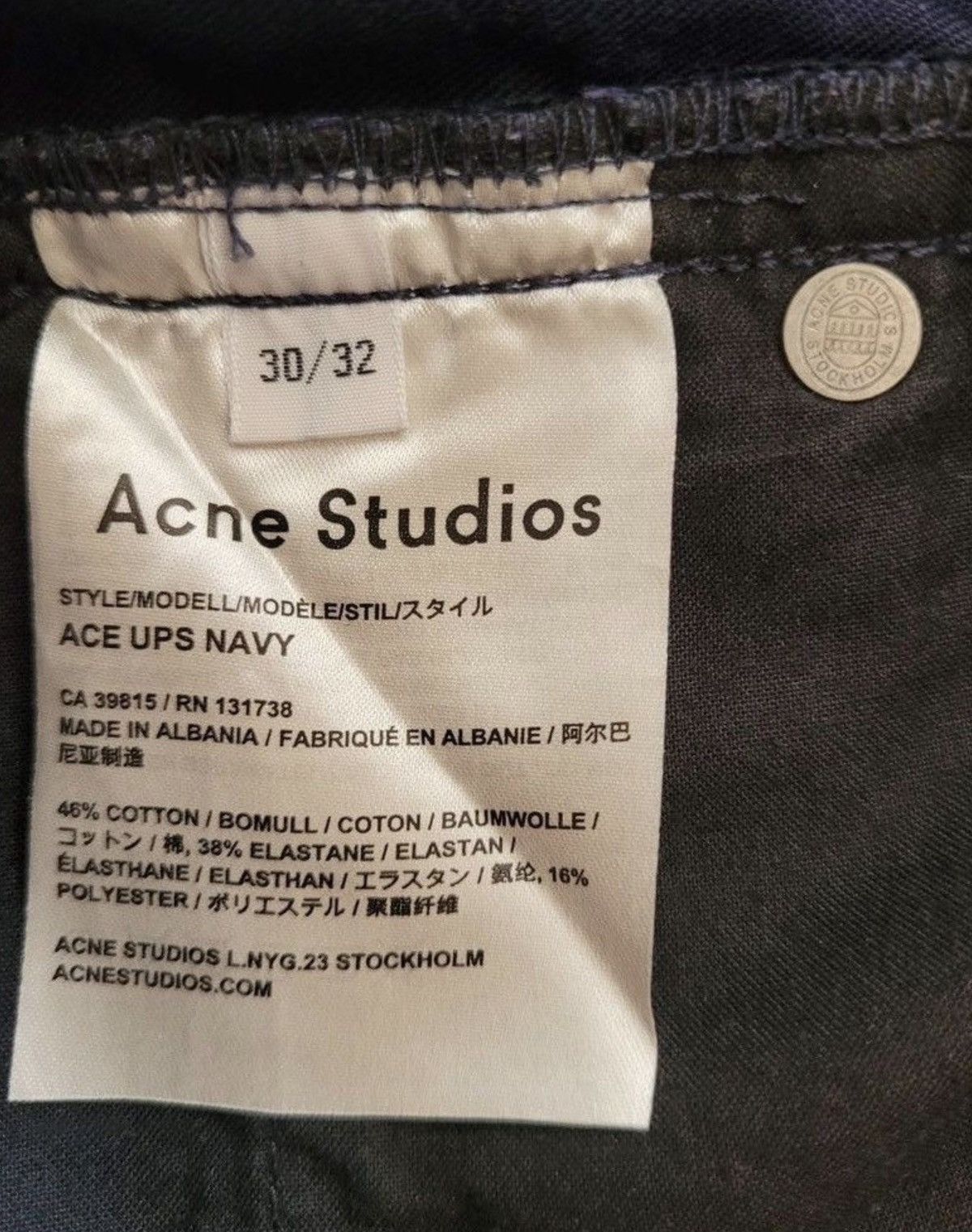 Acne Studios Acne Studios Ace UPS Navy Jeans sz 30 Size US 30 / EU 46 - 7 Thumbnail
