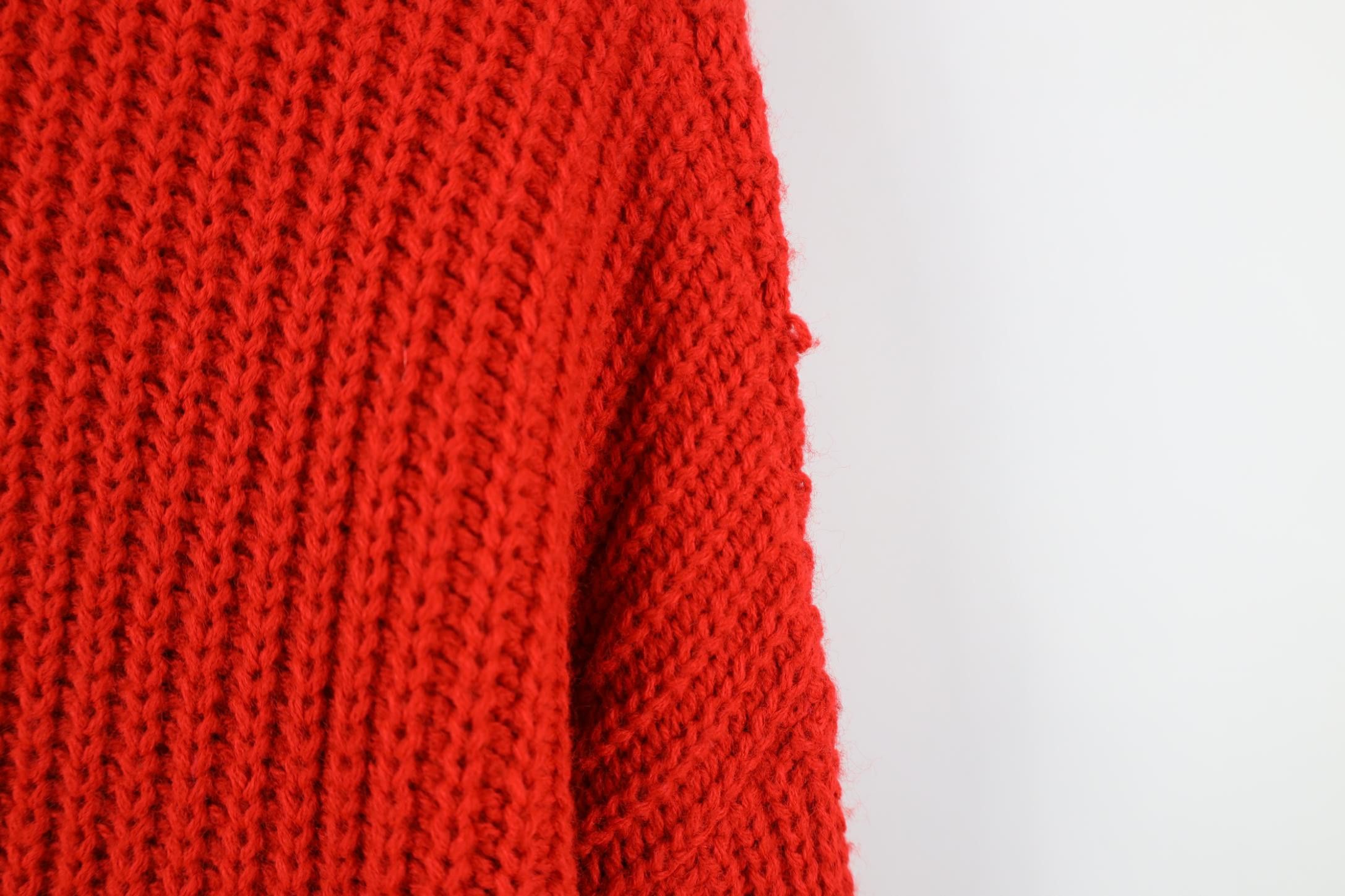 Vintage Vintage 70s 80s Streetwear Ribbed Knit Sweater Red USA Size US L / EU 52-54 / 3 - 5 Thumbnail