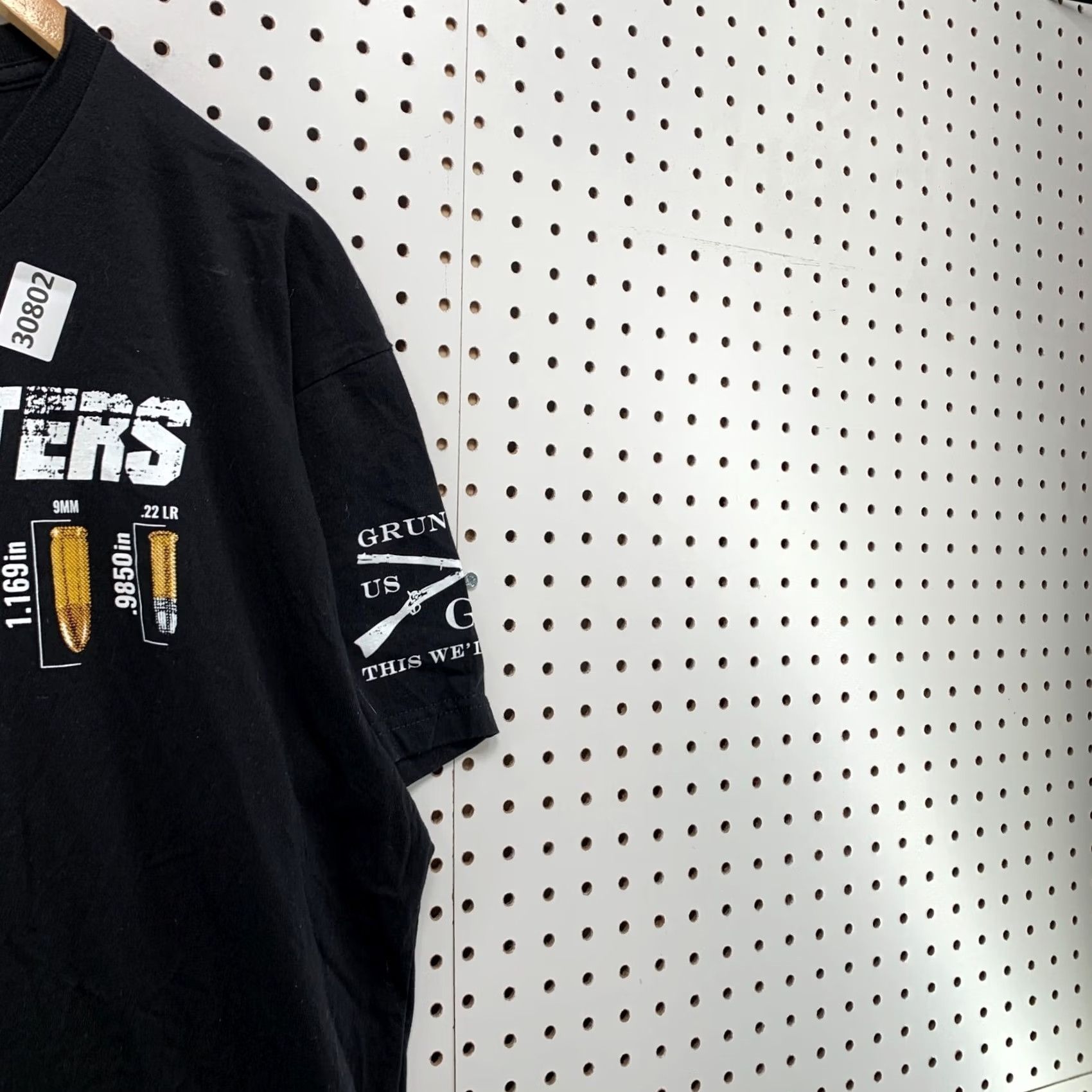 Vintage Grunt Style Shirt Mens 2XL Black SIze Matters Bullets Graphic USA FLag 24.5X31 Size US XXL / EU 58 / 5 - 7 Thumbnail