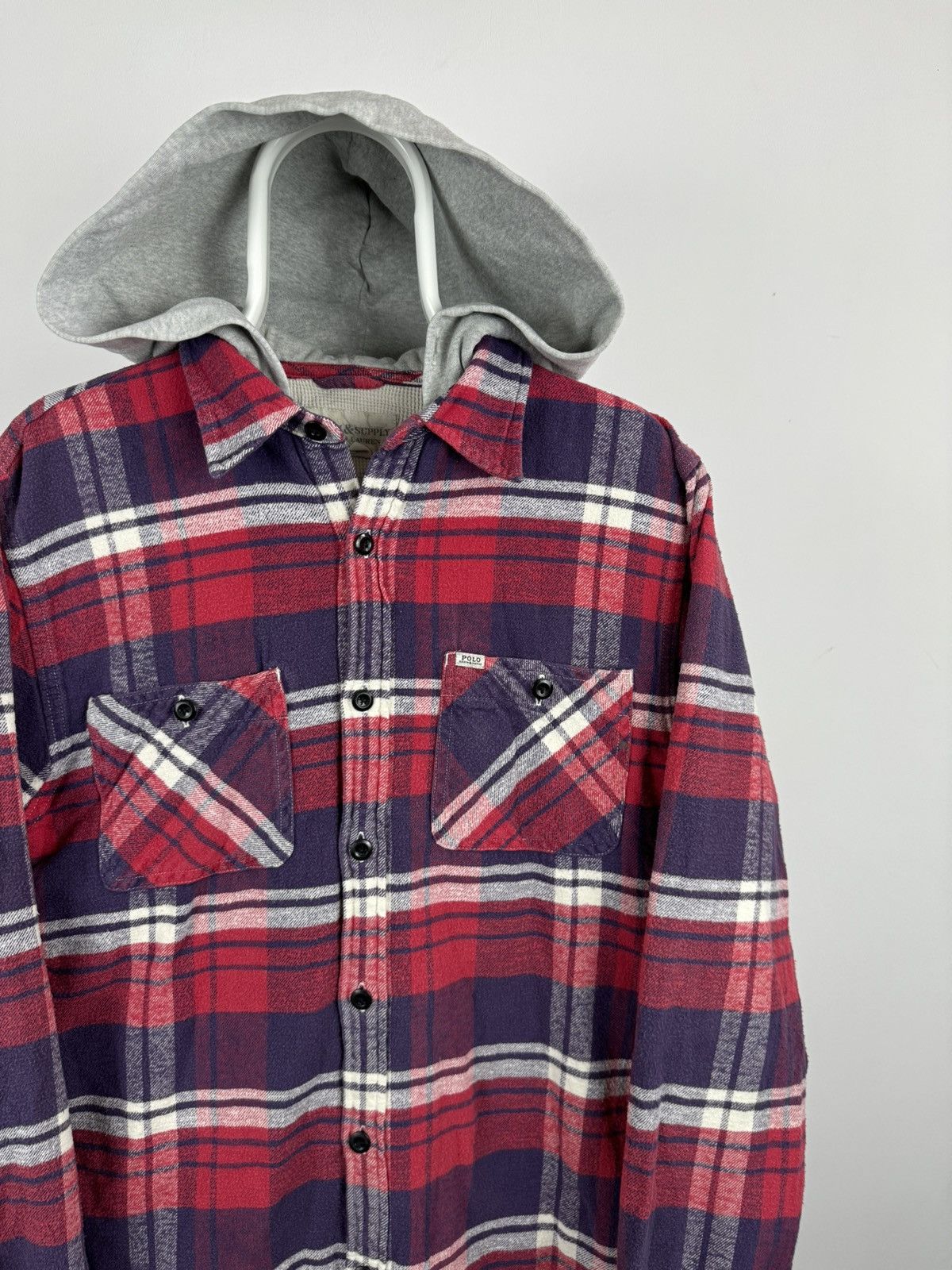 Vintage Denim & Supply Polo Ralph Lauren Hooded Havy Shirt Size US M / EU 48-50 / 2 - 2 Thumbnail