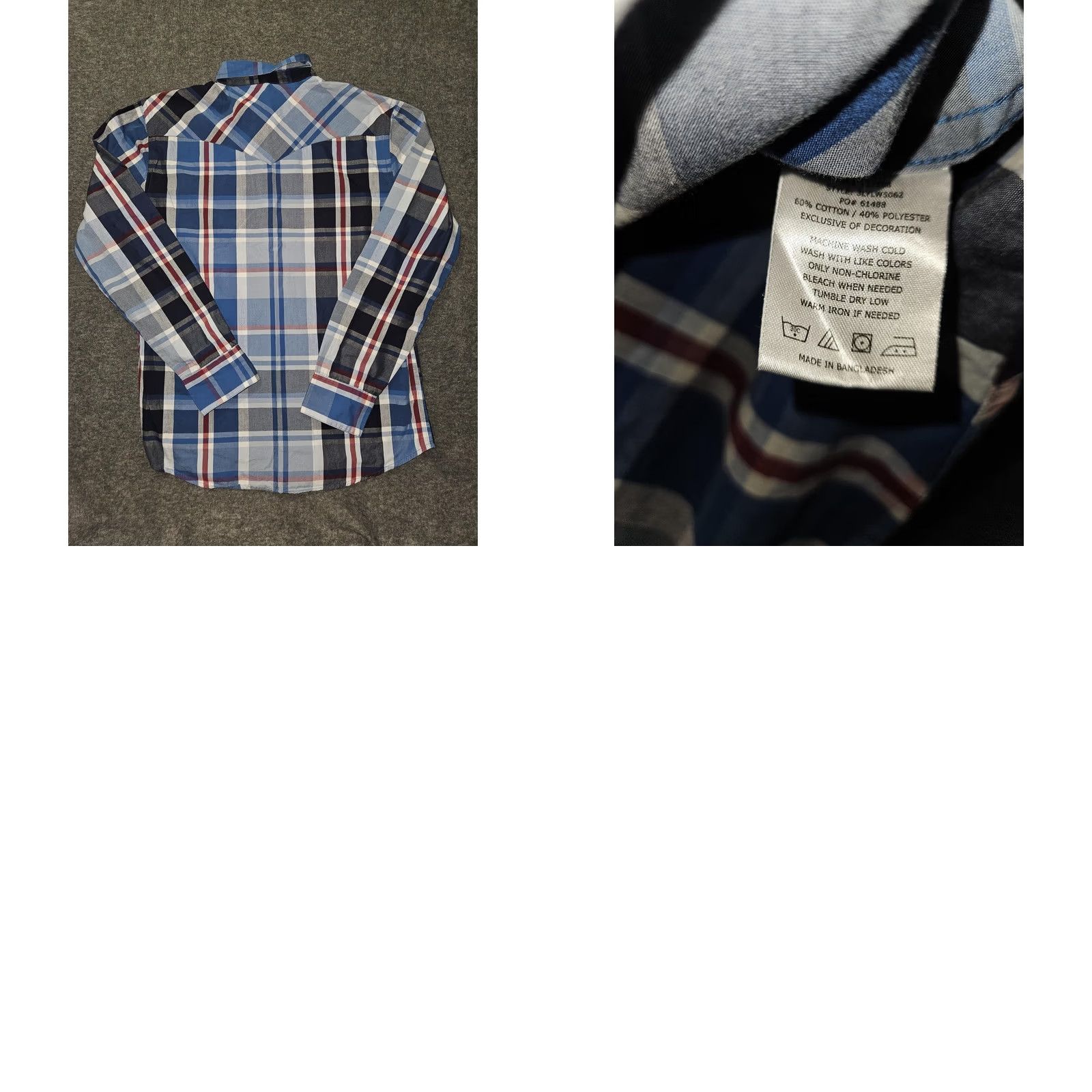 Levi's Levis Shirt Mens Large Blue Red Plaid Pearl Snap Western Long Sleeve Cowboy Size US L / EU 52-54 / 3 - 8 Thumbnail
