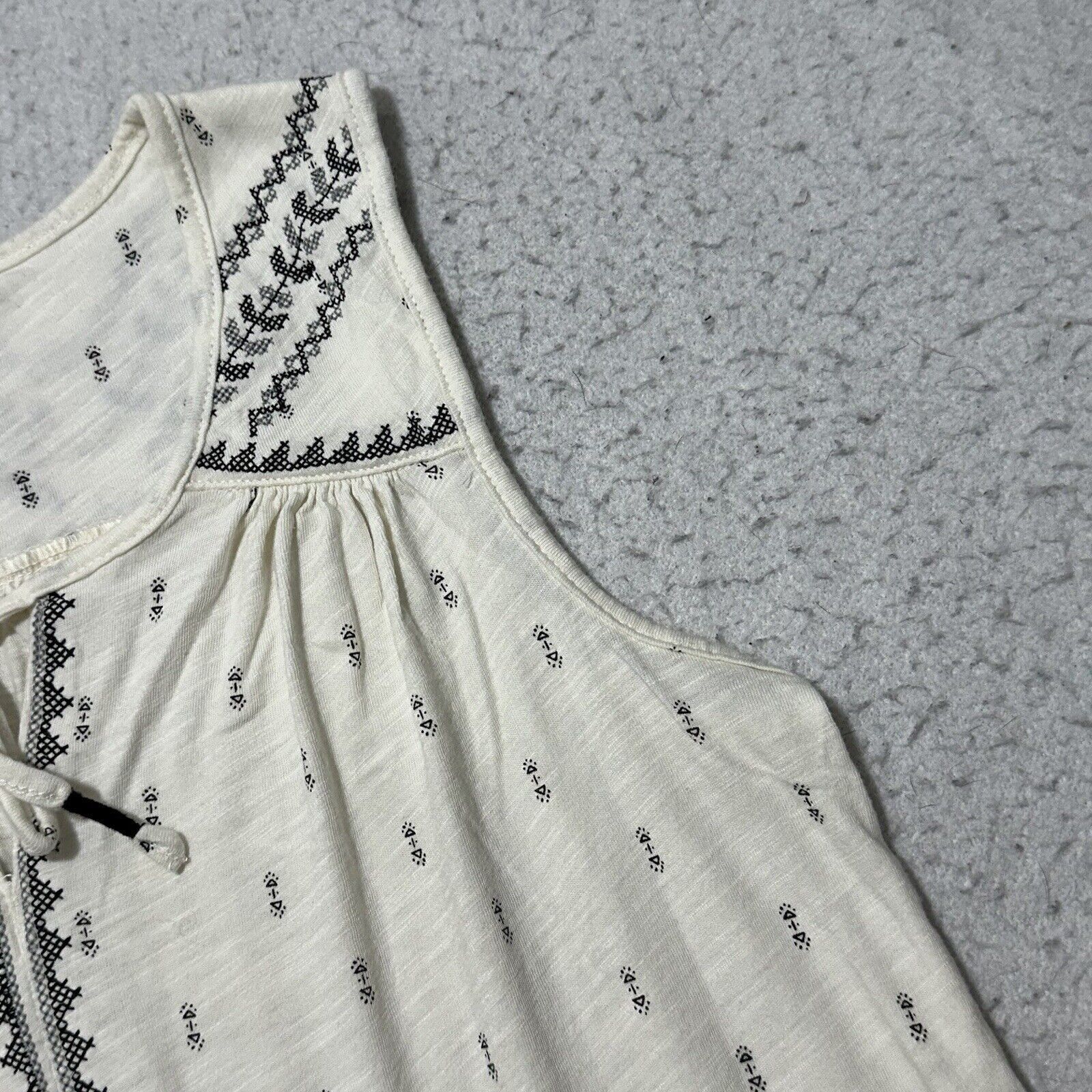Eddie Bauer Eddie Bauer Small Cream Boho Pullover Tank Top Blouse Size S / US 4 / IT 40 - 5 Thumbnail