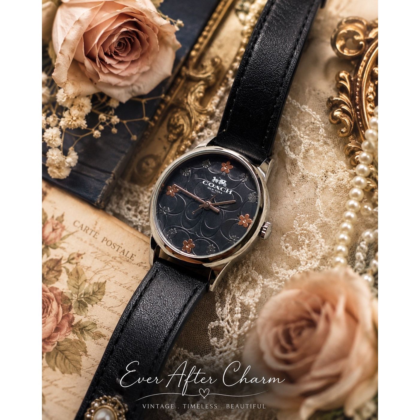 Coach Beautiful Navy Coach Watch Flowers Size ONE SIZE - 1 Thumbnail