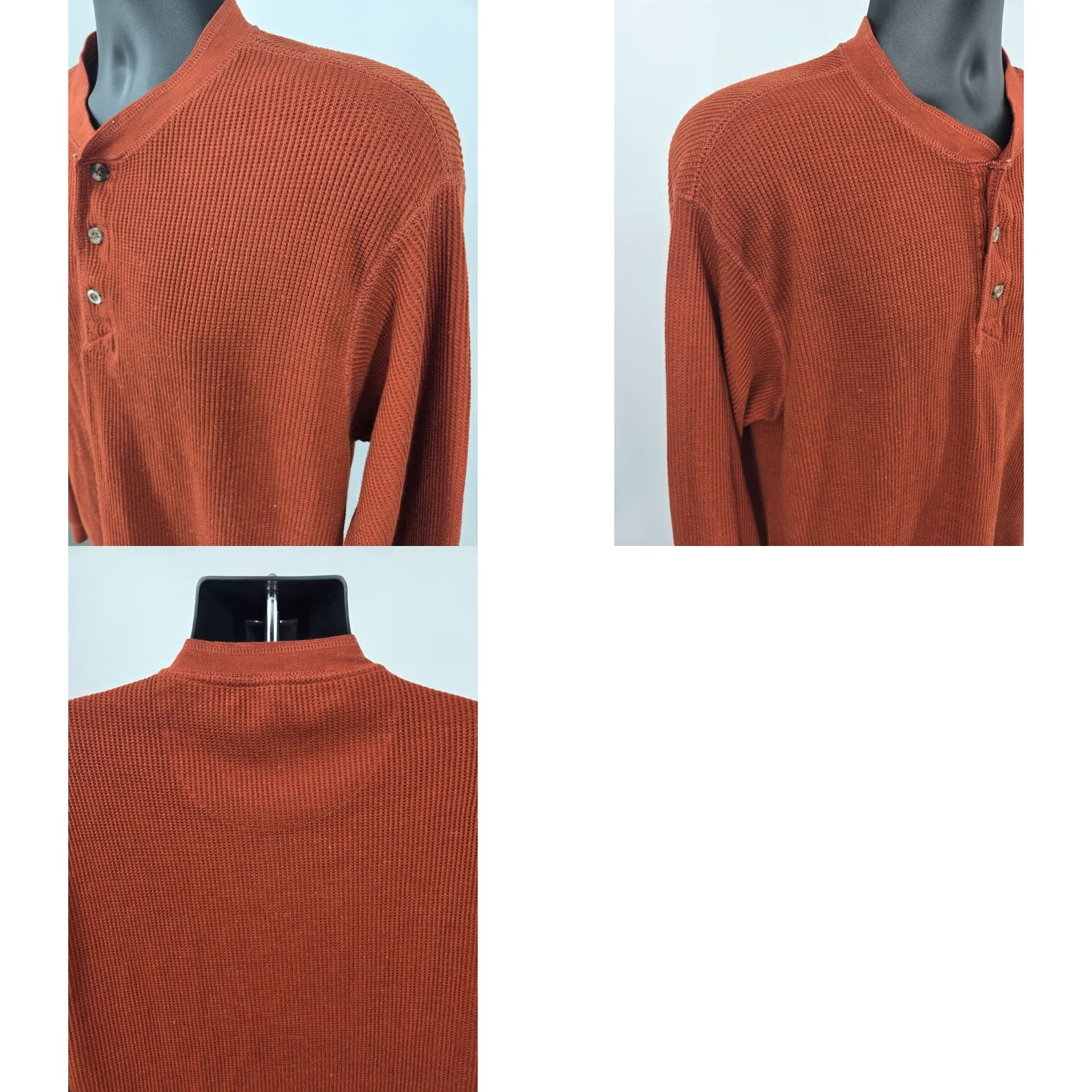 Vintage Alpine Lakes Henley Shirt 2XL Brick Red Thermal Knit Long Sleeve Men Size US XXL / EU 58 / 5 - 9 Thumbnail