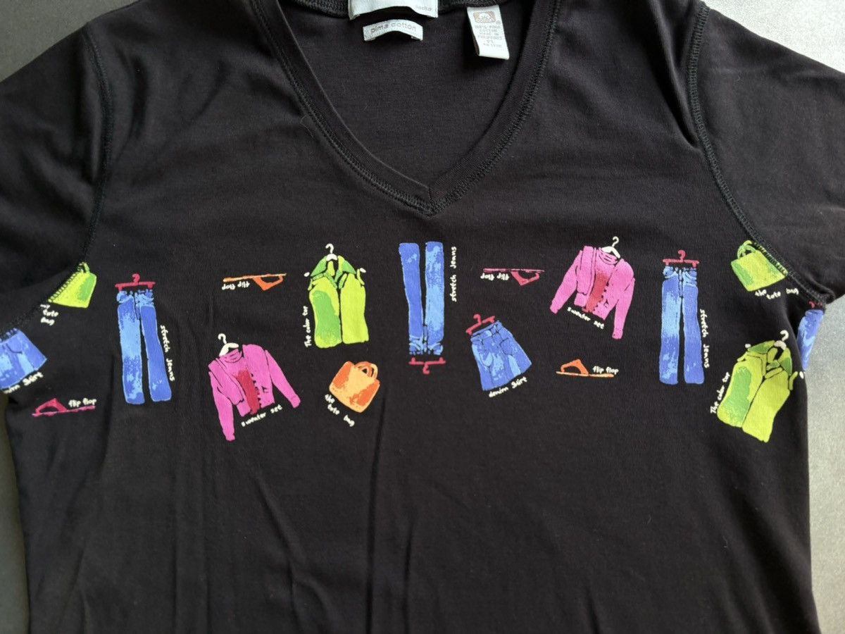 Fashion Victim × Vintage Y2K Fashion Shirt Ironic Edgy V Neck Crop 2000s Valerie Stev Size M / US 6-8 / IT 42-44 - 2 Thumbnail