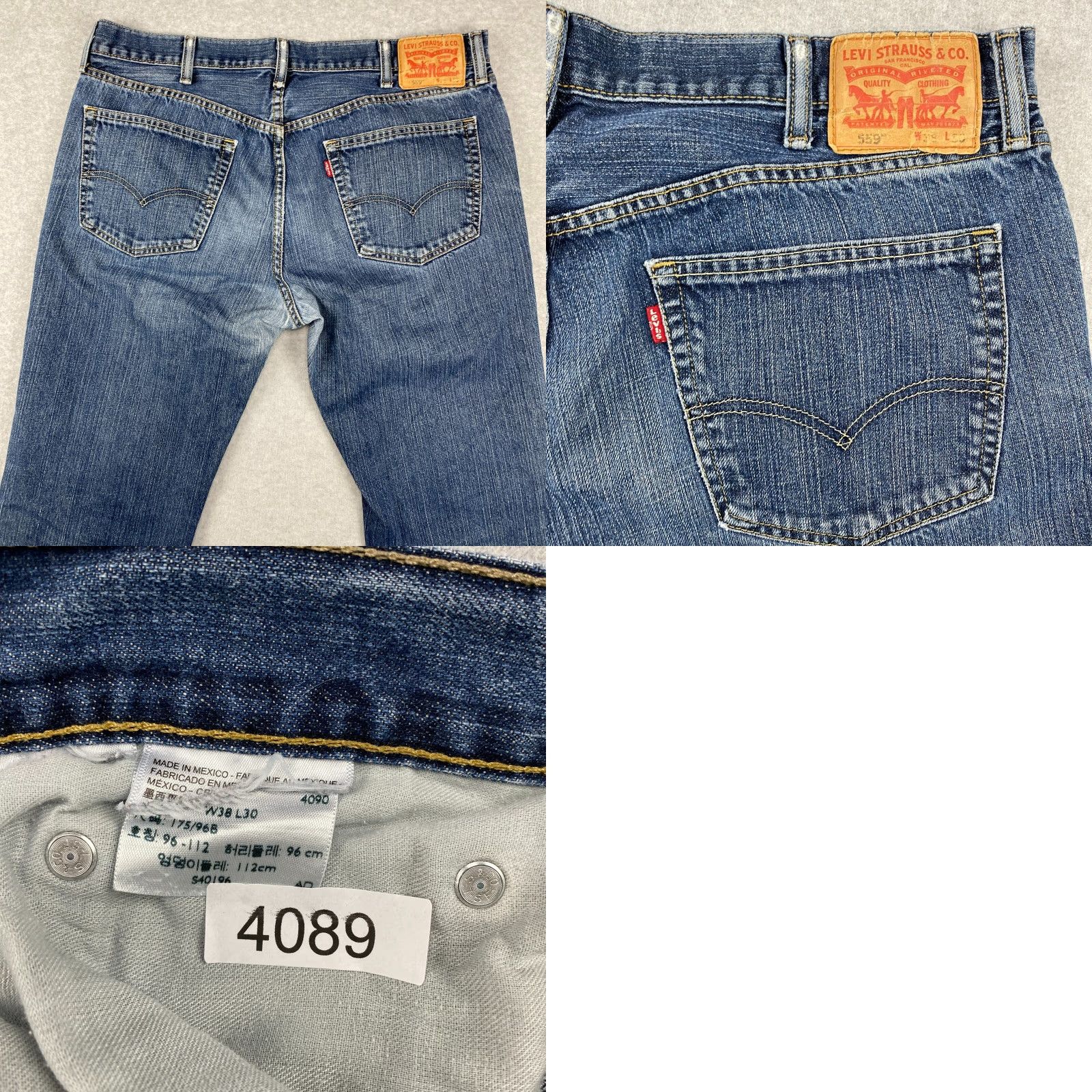 Levi's Levi's 559 Jeans Mens 38 x 30 Blue Relaxed Straight Distressed Denim Pants Jeans Size US 38 / EU 54 - 9 Thumbnail