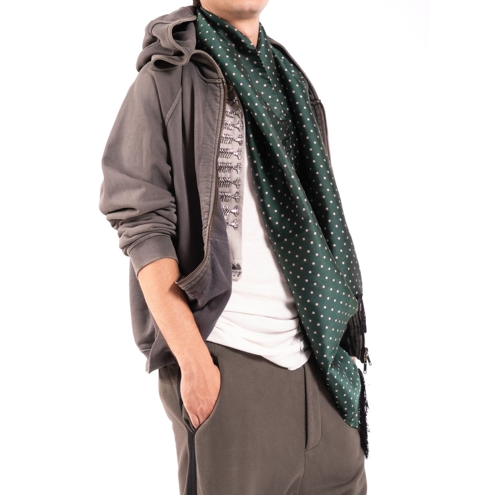 Haider Ackermann SS20 Open Waistcoat with Crystals in Grey Linen Size 44R - 6 Thumbnail