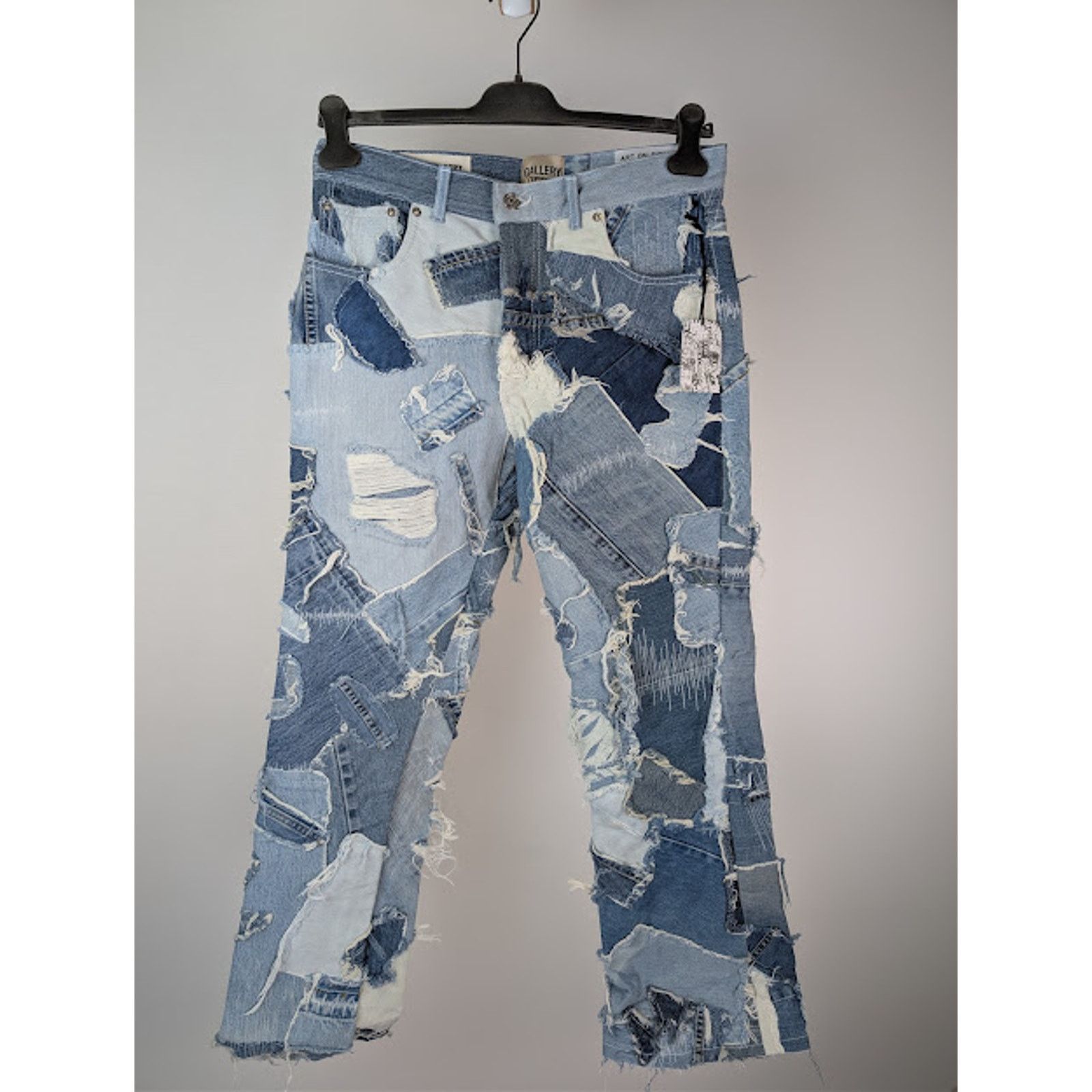 Gallery Dept. o1rshd1 Logan Distressed Patchwork Denim Jeans in Indigo Size US 34 / EU 50 - 2 Thumbnail