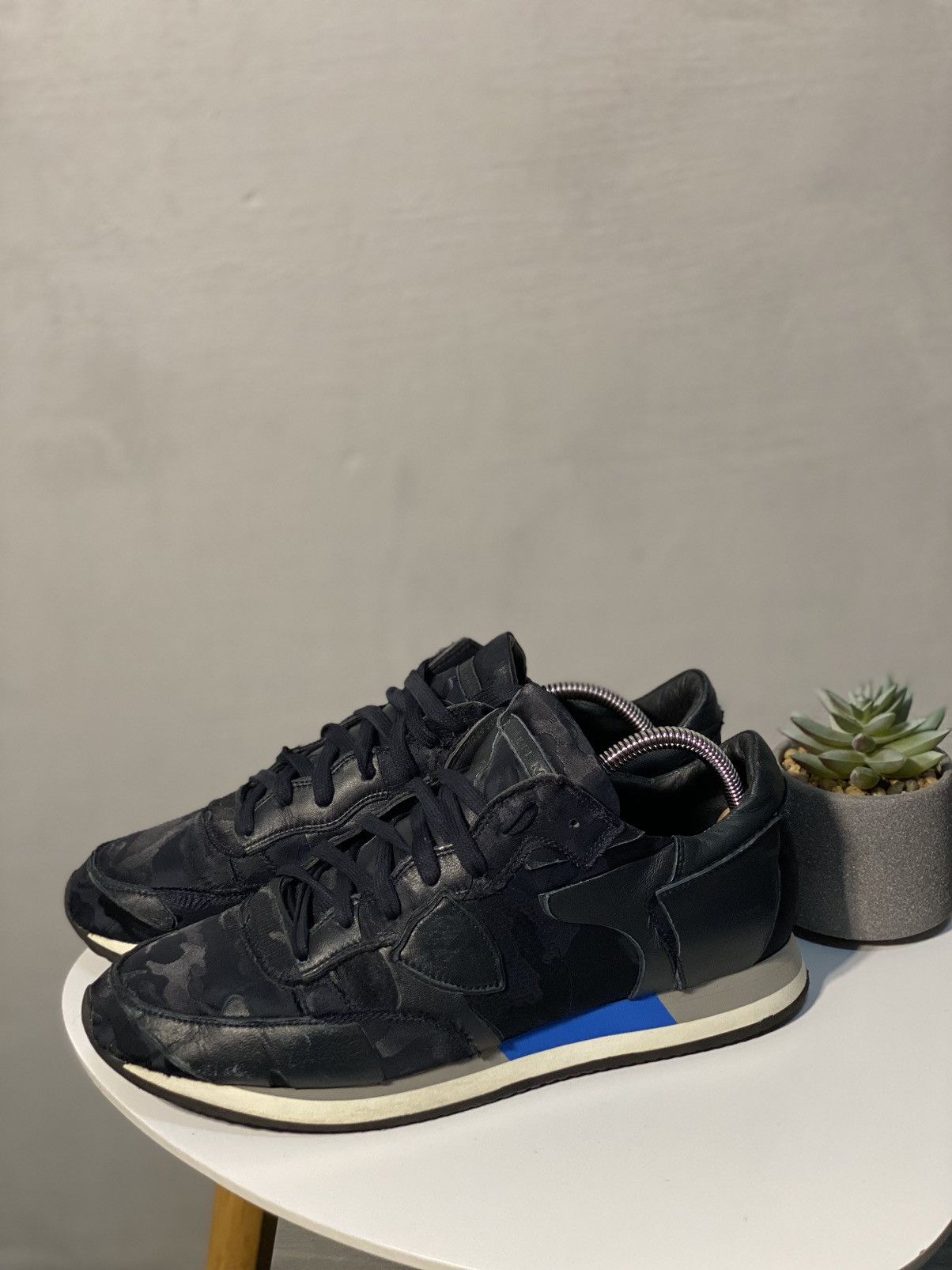 Phillippe Model camouflage blue sneakers made in Italy