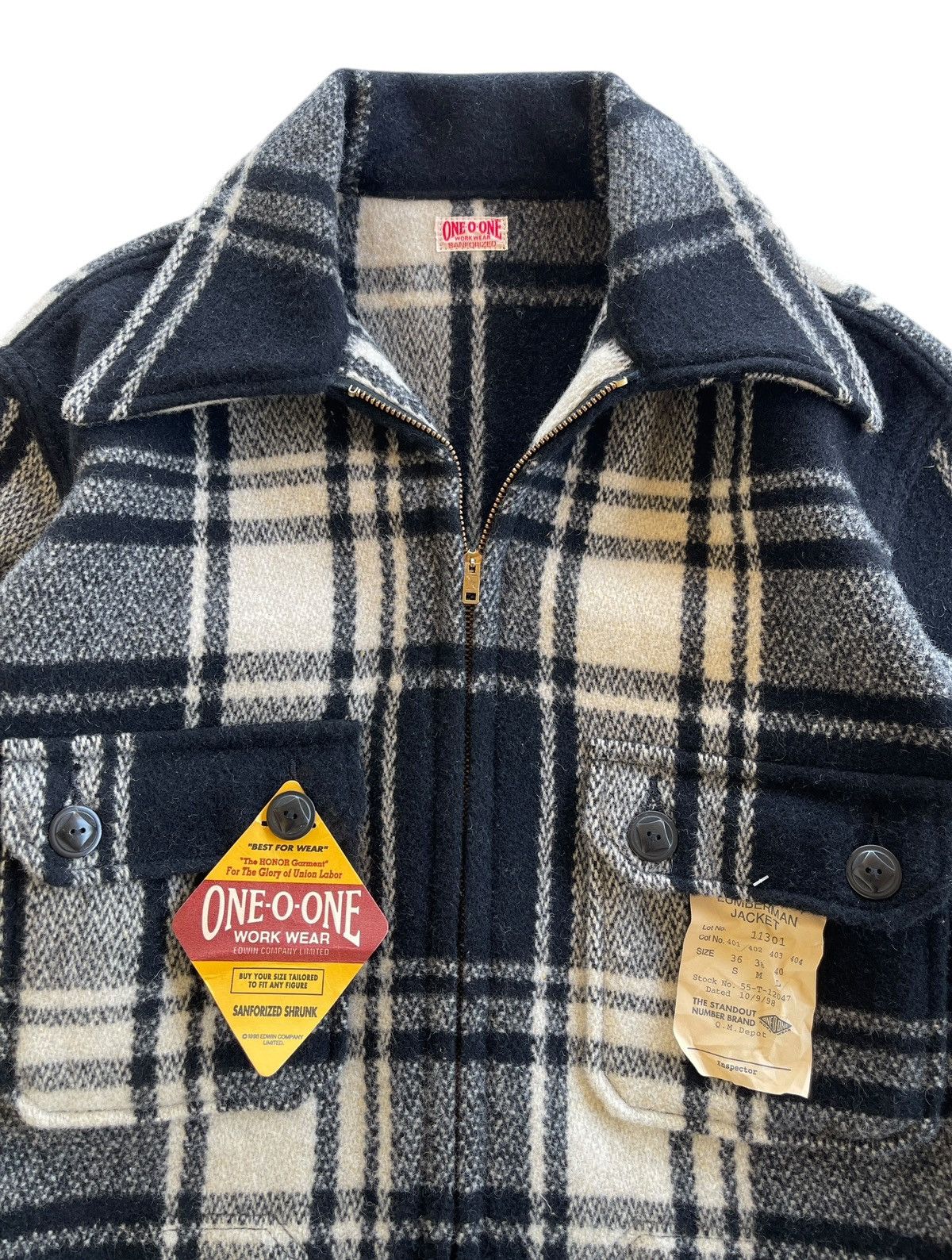 Vintage Vintage 1O1 Workwear Sanforized Wool Plaid Lumberman Jacket Size US L / EU 52-54 / 3 - 6 Thumbnail