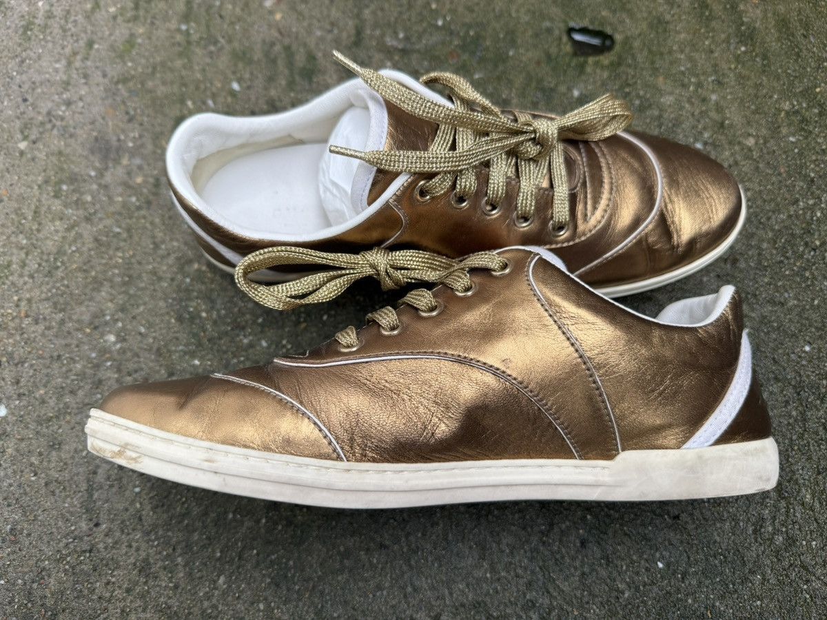 Gucci ✨Gucci✨ (212475) Bronz Metallic Soft Leather Sneakers EU-38 Size US 8 / IT 38 - 5 Thumbnail