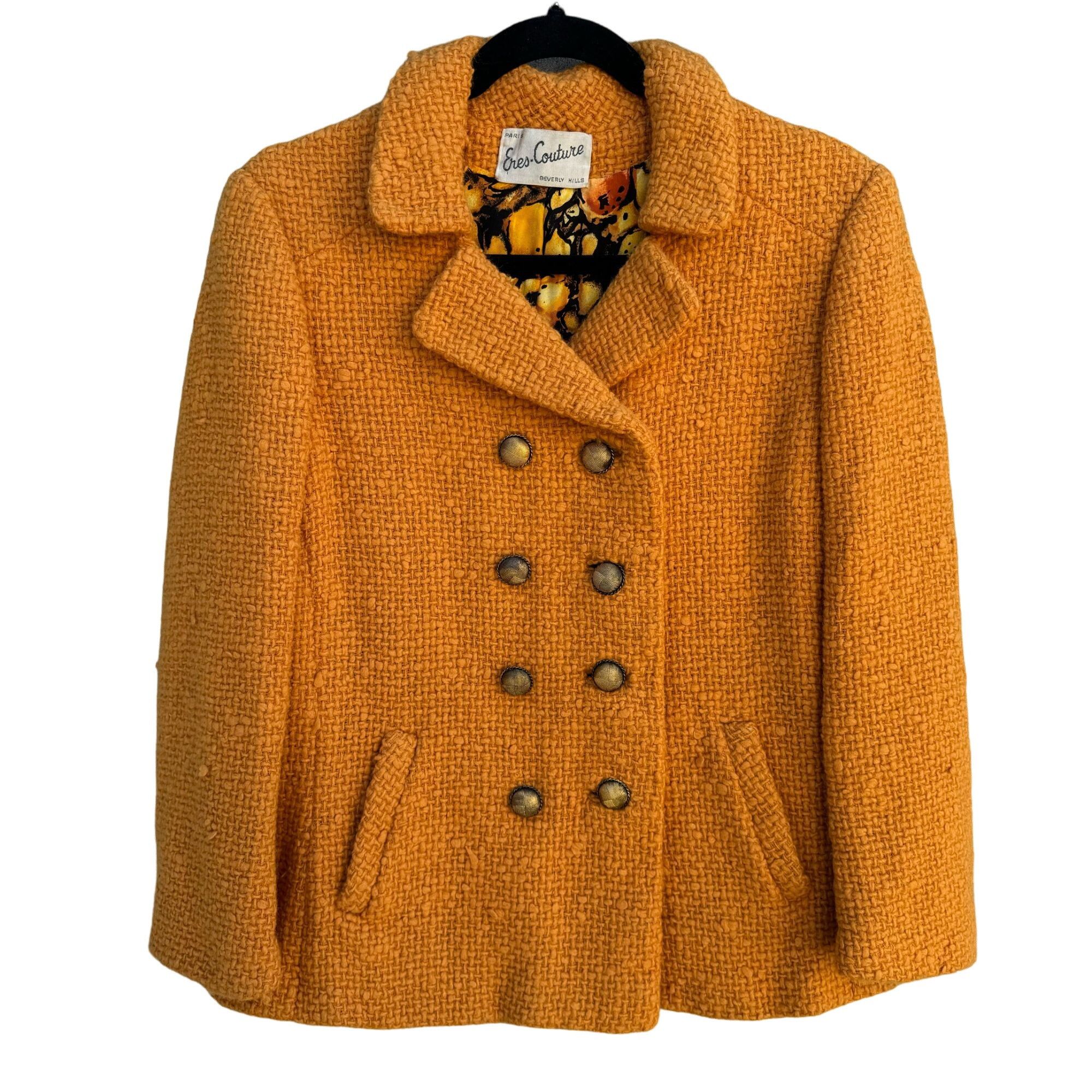 Other Eres Couture Vintage 50s 60s Womens L Boucle Wool Blazer Jac Size L / US 10 / IT 46 - 8 Thumbnail