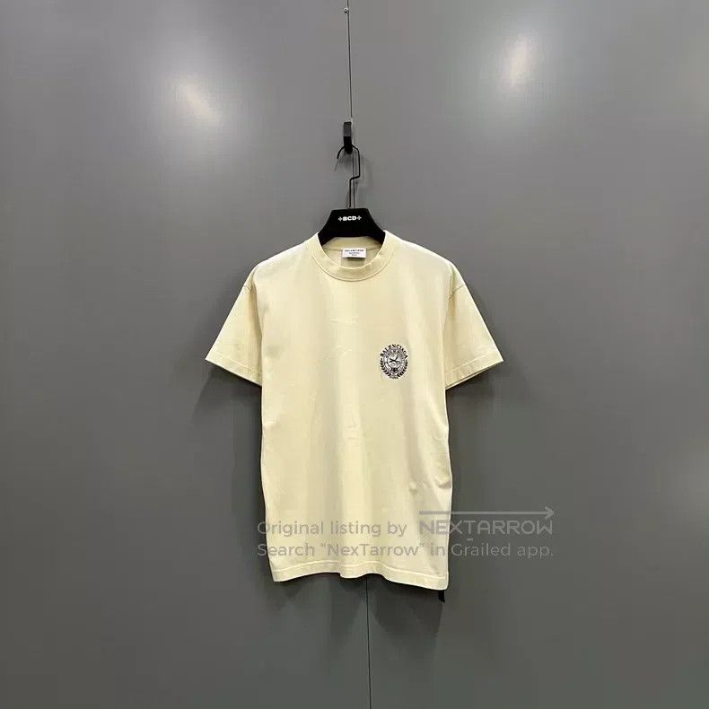 Balenciaga Balenciaga Beige Logo Embroidered Short Sleeve, Size S Size US S / EU 44-46 / 1 - 1 Thumbnail