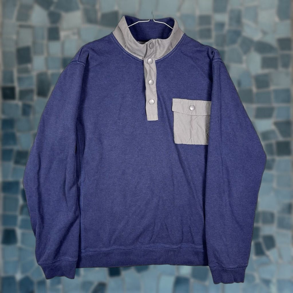 Vintage VINTAGE L.L. Bean Jacket Mens L Reg 501146 Snap-T Knit Softshell Trim Gorpcore Blue Size US L / EU 52-54 / 3 - 1 Thumbnail