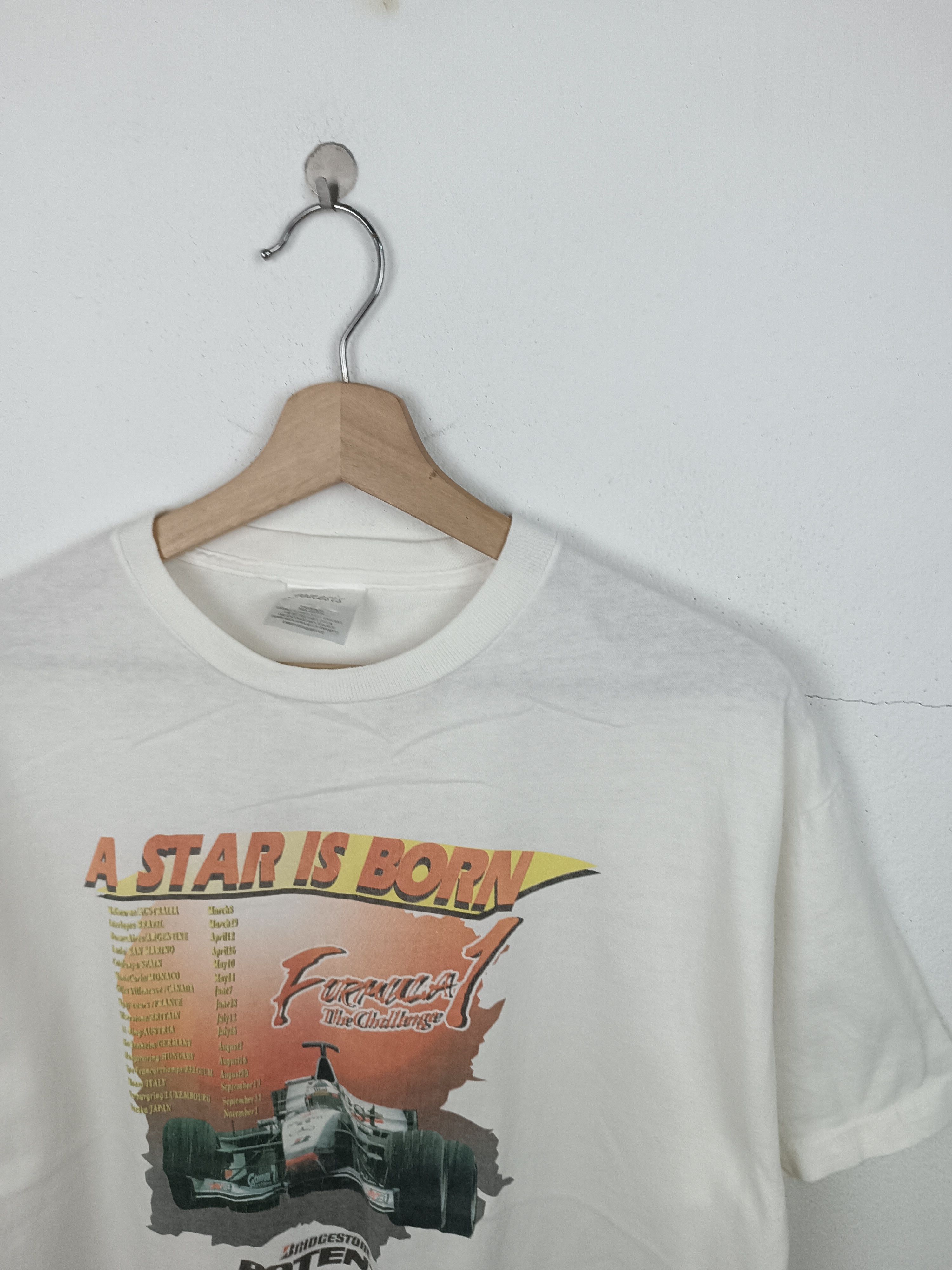 Vintage VINTAGE 90S A STAR IS BORN F1 RACING BRIDGESTONE POTENZA TEE Size US L / EU 52-54 / 3 - 9 Thumbnail