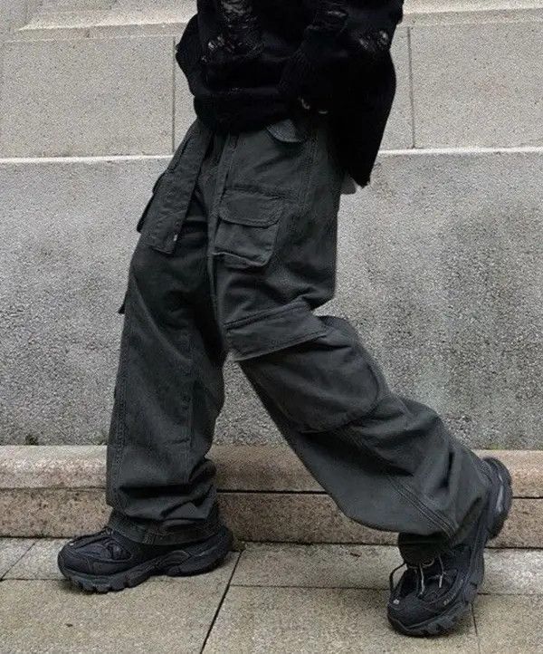 Japanese Brand Chizuru x Keito Cargo Baggy Black Pants Size US 32 / EU 48 - 2 Thumbnail