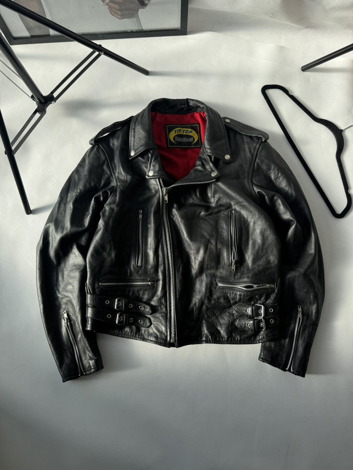 Vintage Vintage Leather Jacket Black Large Zip Up Motorcycle Biker Size US L / EU 52-54 / 3 - 9 Thumbnail
