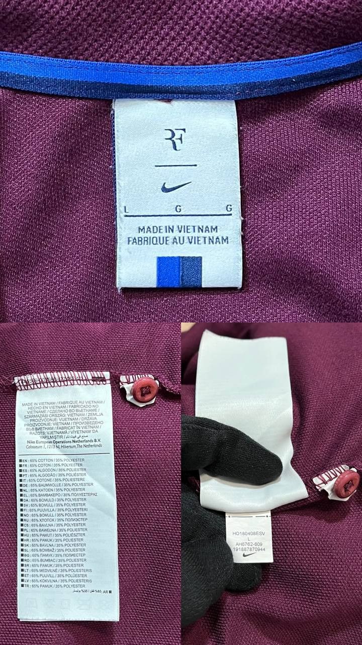 Nike NIKE Polo Shirt RF Roger Federer Tennis RARE Wine Purple Size US L / EU 52-54 / 3 - 9 Thumbnail