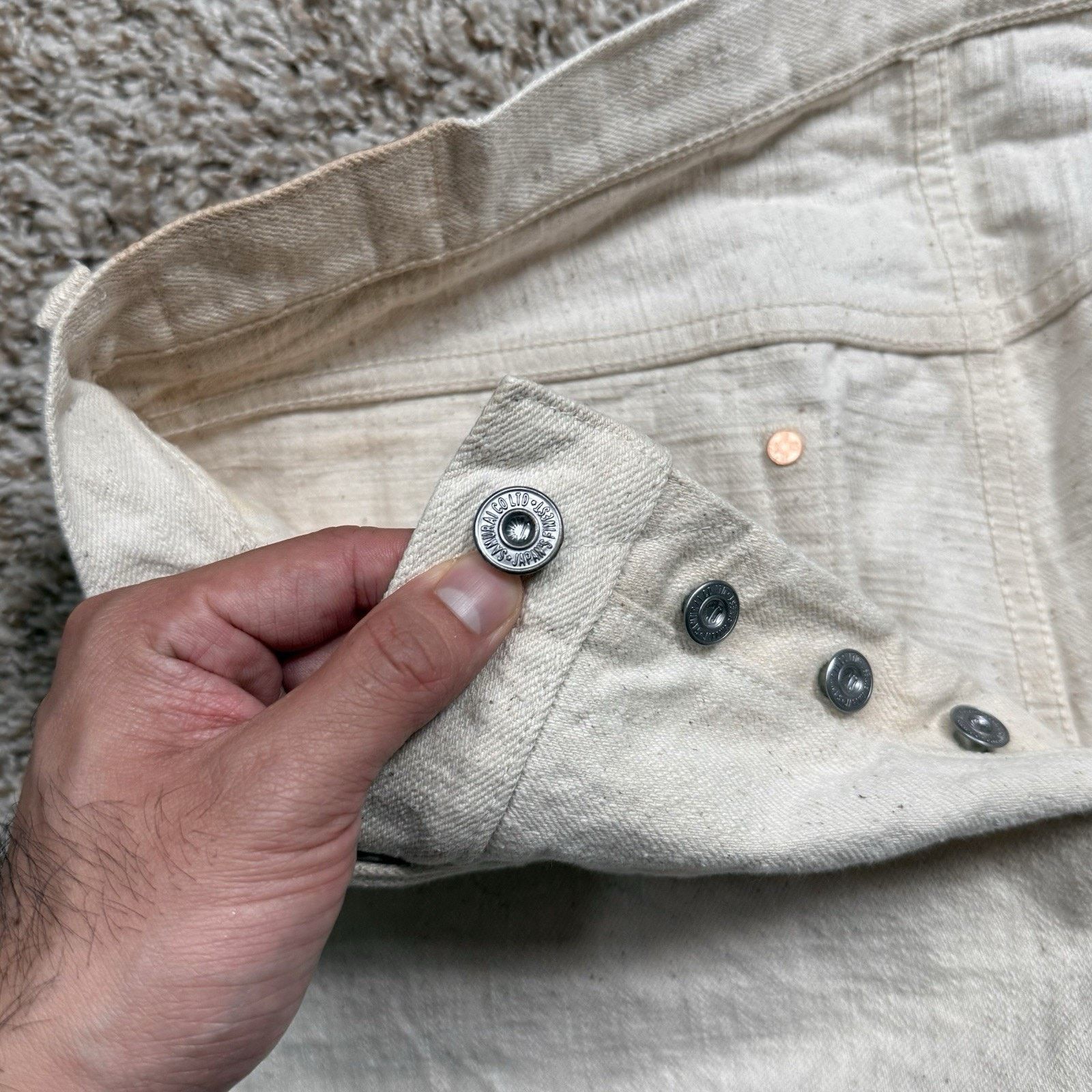 Samurai Jeans Samurai Cotton 18oz Ecru Selvedge Denim Jeans S710SC-KI Size US 34 / EU 50 - 5 Thumbnail