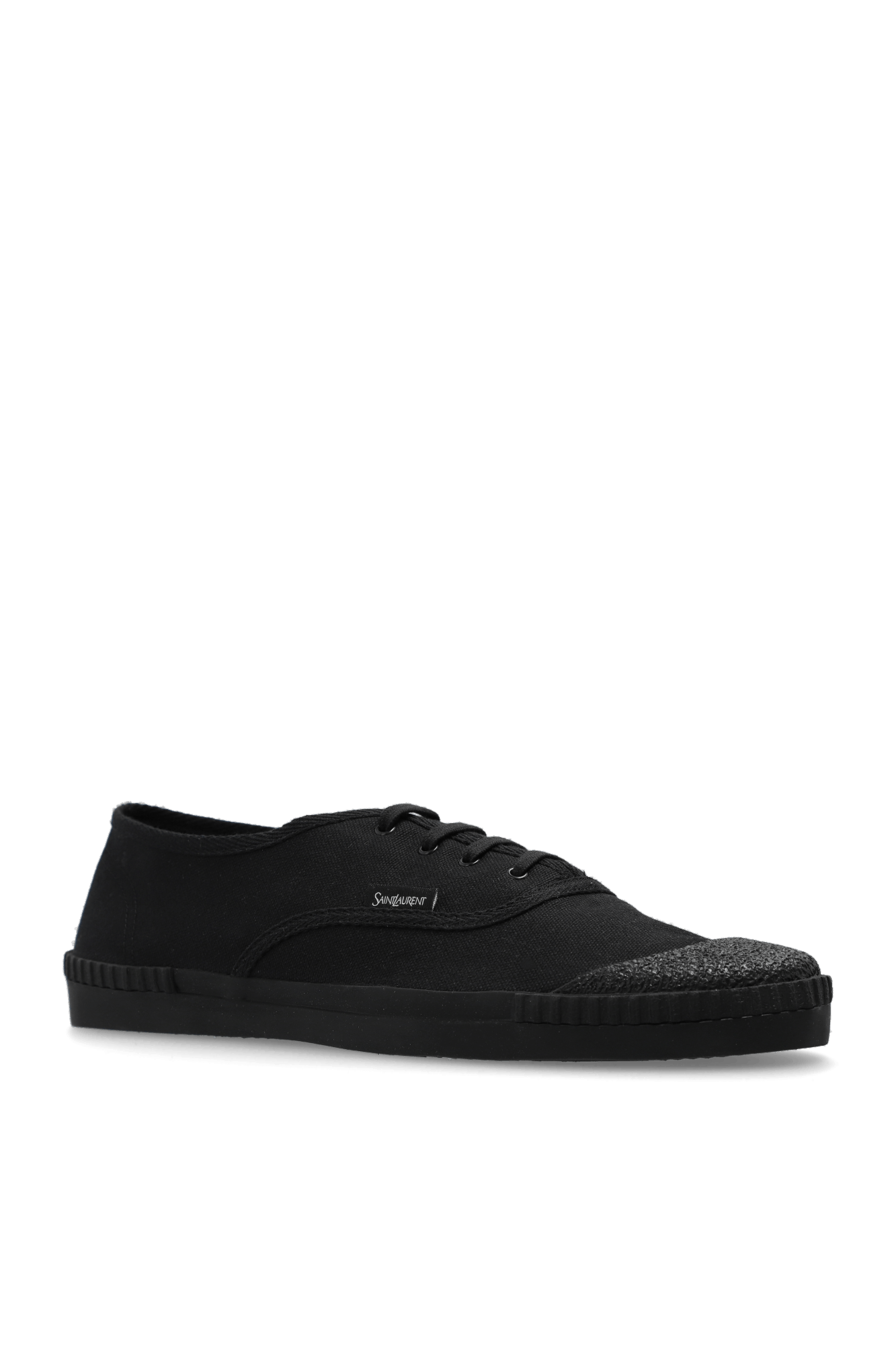 Saint Laurent Paris o1la1rc1a0526 776199 Wes Low-Top Sneakers in Canvas in Black Size US 8 / EU 41 - 4 Thumbnail