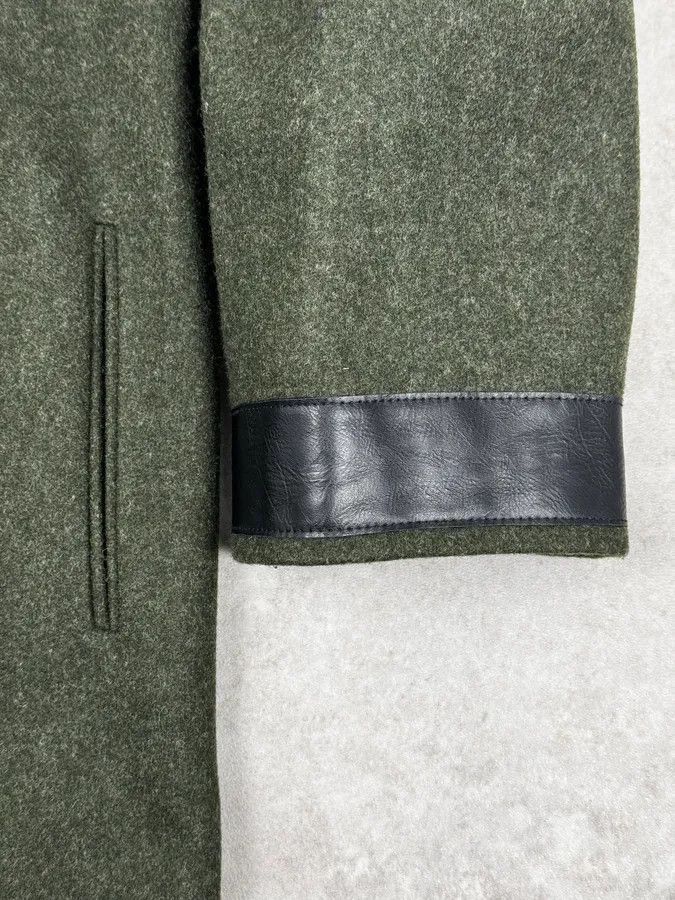 Maison Margiela AW2021 Maison Margiela Montgomery Green Wool & Leather Hooded Coat Size US M / EU 48-50 / 2 - 9 Thumbnail