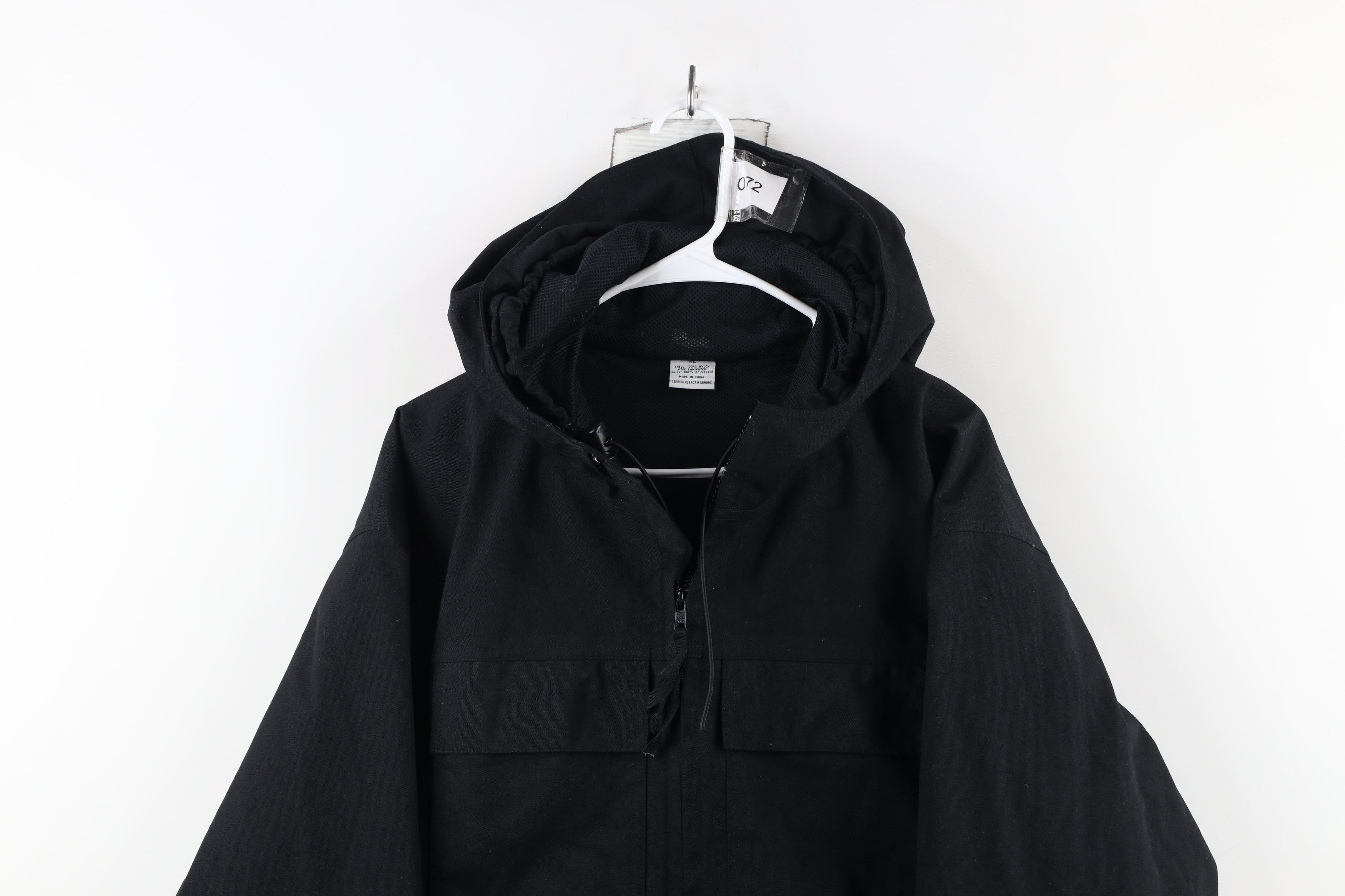 Goretex × Vintage Vintage 90s Goretex Workwear Waterproof Hooded Jacket Black Size US XL / EU 56 / 4 - 2 Thumbnail