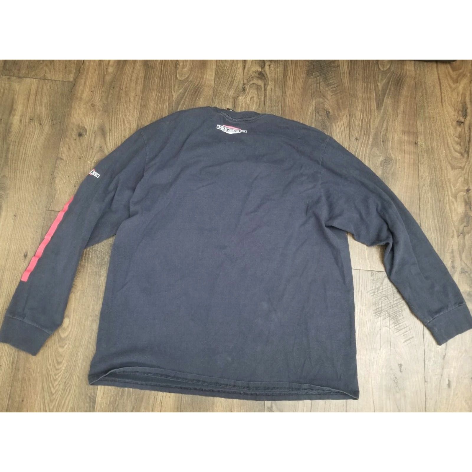 Polo Ralph Lauren VTG Polo Ralph Lauren Spell Out Long Sleeve T-Shirt Polo Jeans 2XL Blue Mens 90s Distressed Logo Shirt Size US XXL / EU 58 / 5 - 2 Thumbnail