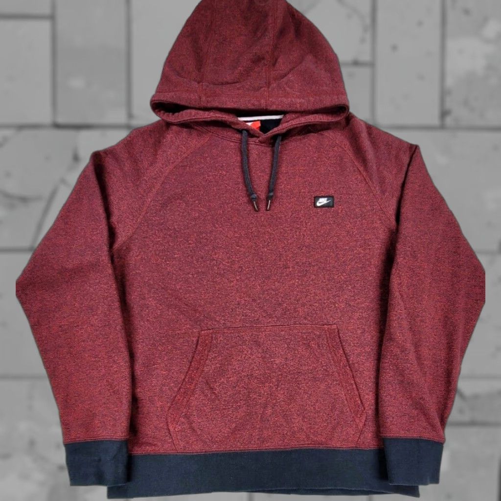 Nike Nike Hoodie Men’s Pullover V-Neck Kangaroo Pocket Black Red XS? No, Size L. Size US L / EU 52-54 / 3 - 1 Thumbnail