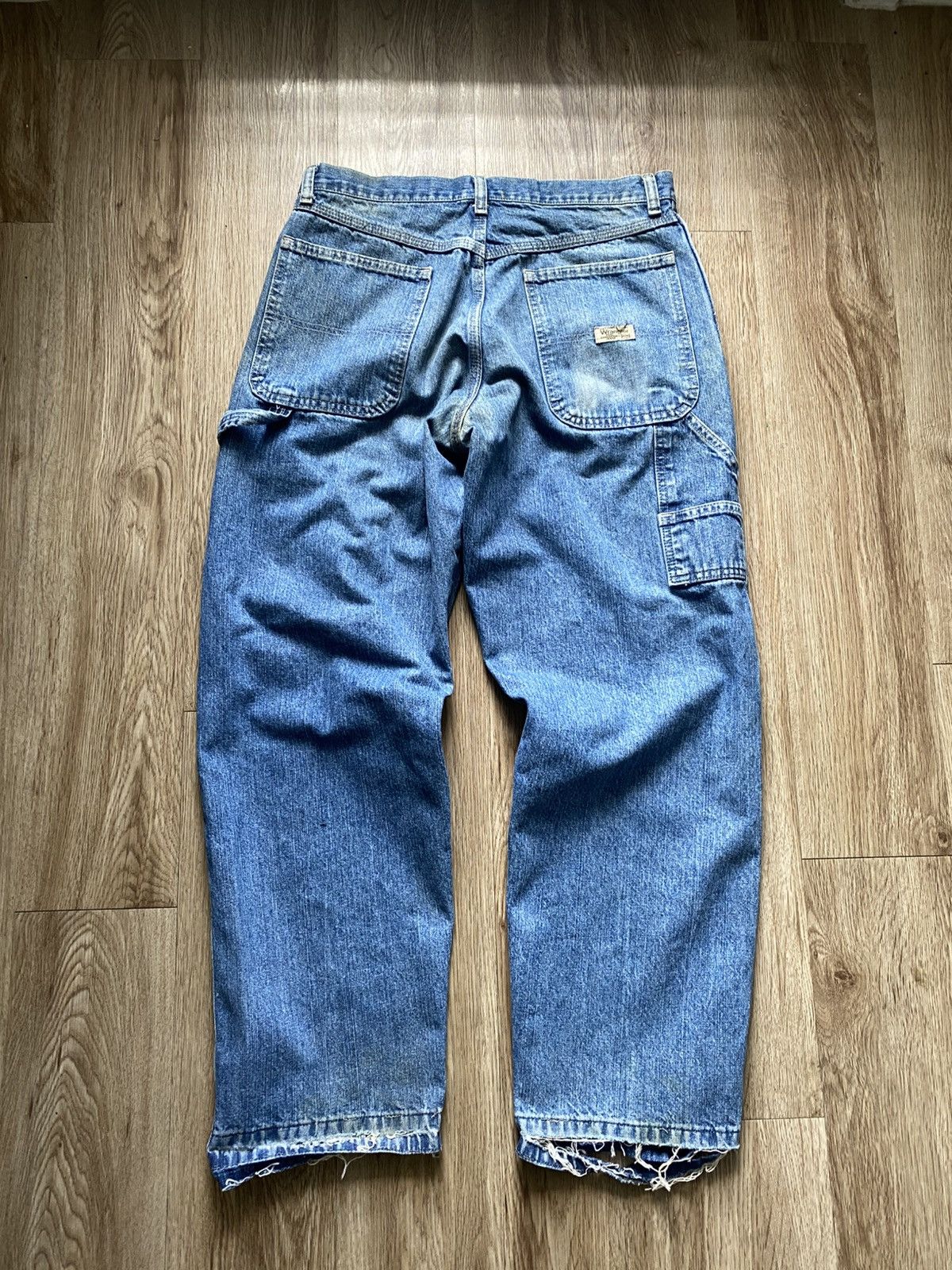 Wrangler Vintage Wrangler Distressed Faded Carpenter Jeans Size US 32 / EU 48 - 2 Thumbnail
