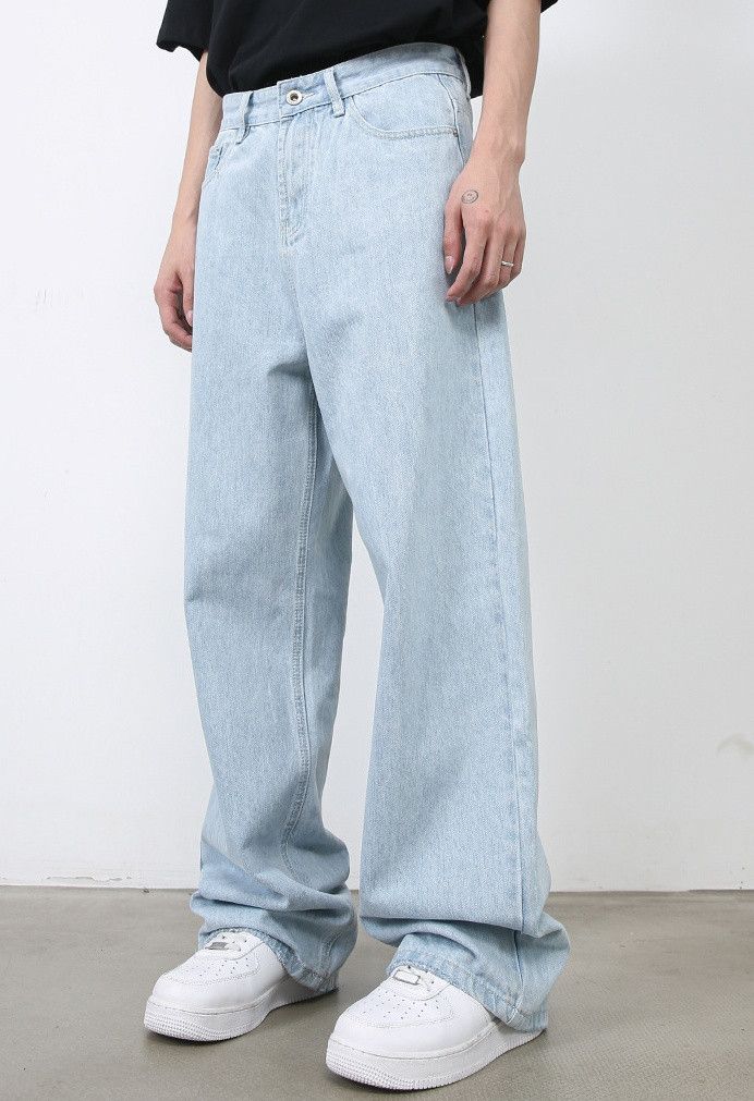 Japanese Brand × Jean Men's loose retro light blue straight jeans Size US 32 / EU 48 - 2 Thumbnail