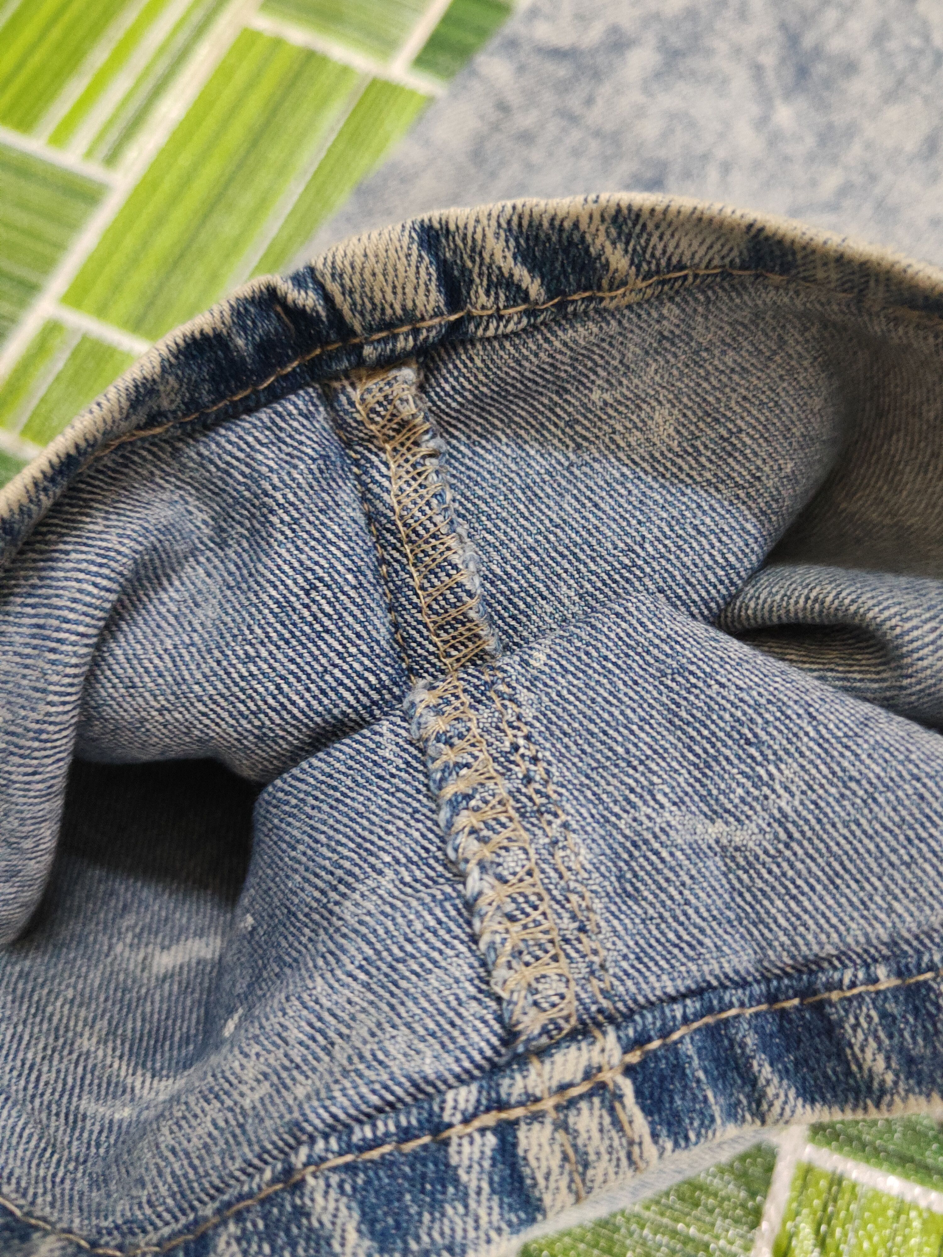 Japanese Brand Avail Mode Blue Distressed Ripped vintage denim Jeans #W1565 Size US 34 / EU 50 - 13 Thumbnail