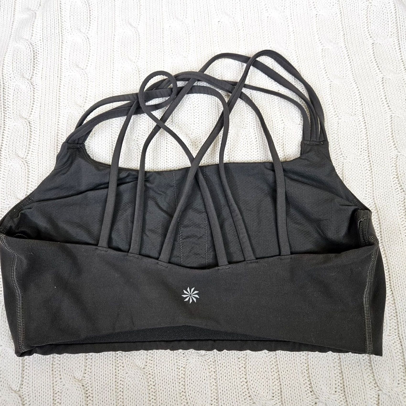Athleta Athleta Sports Bra Women's Black Size S Crossback Nylon Polyester Spandex Wireless Full Cup Breathable Size ONE SIZE - 3 Thumbnail