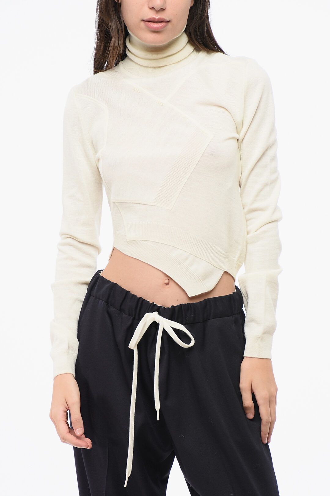 Maison Margiela og1mm0825 Virgin Wool Blend Turtleneck Sweater in Beige Size M / US 6-8 / IT 42-44 - 1 Thumbnail