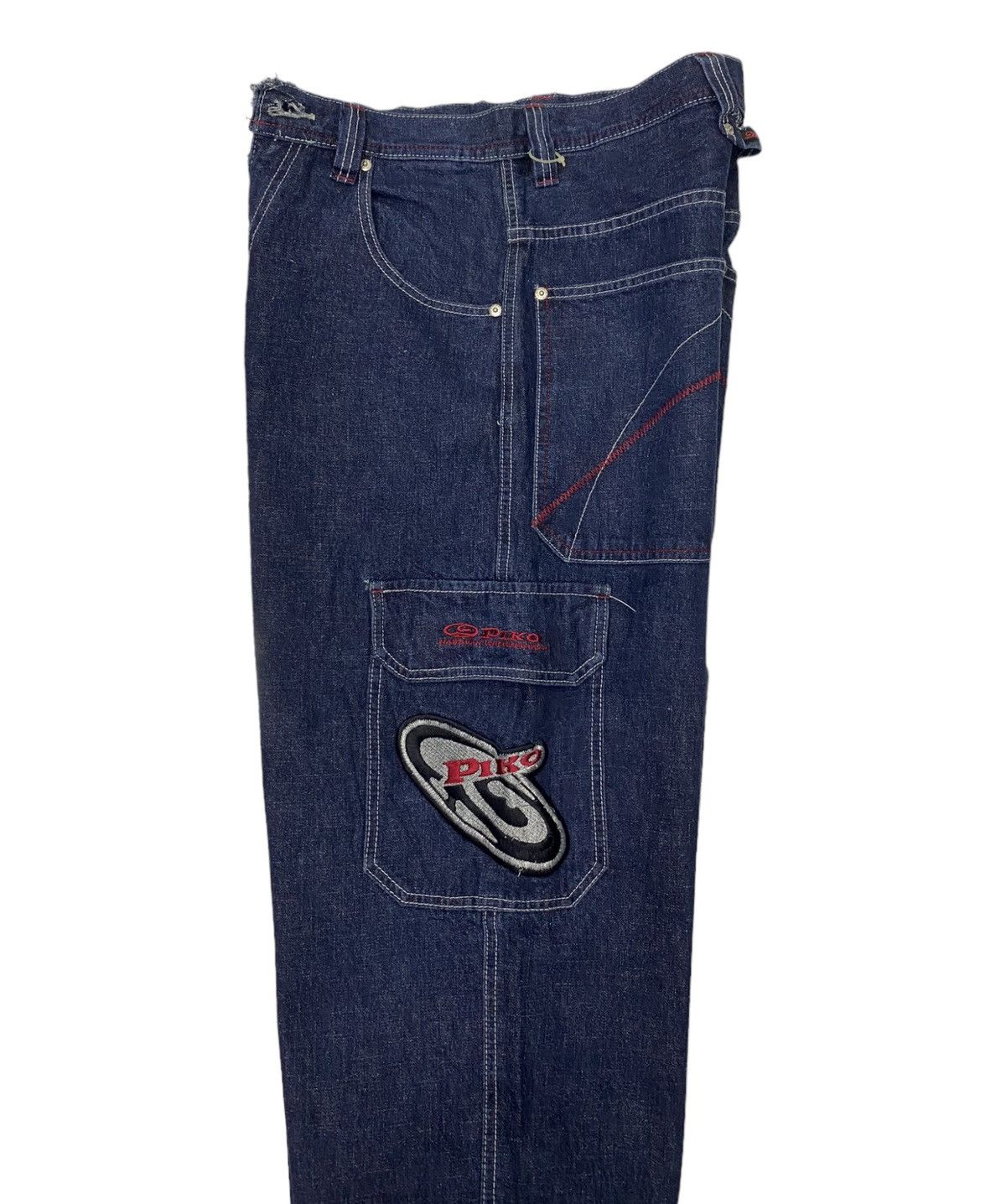 JNCO 🔥BAGGY DENIM CARGO PANTS PIKO HAWAIIAN DISTRESS RIPS DENIM Size US 30 / EU 46 - 1 Thumbnail