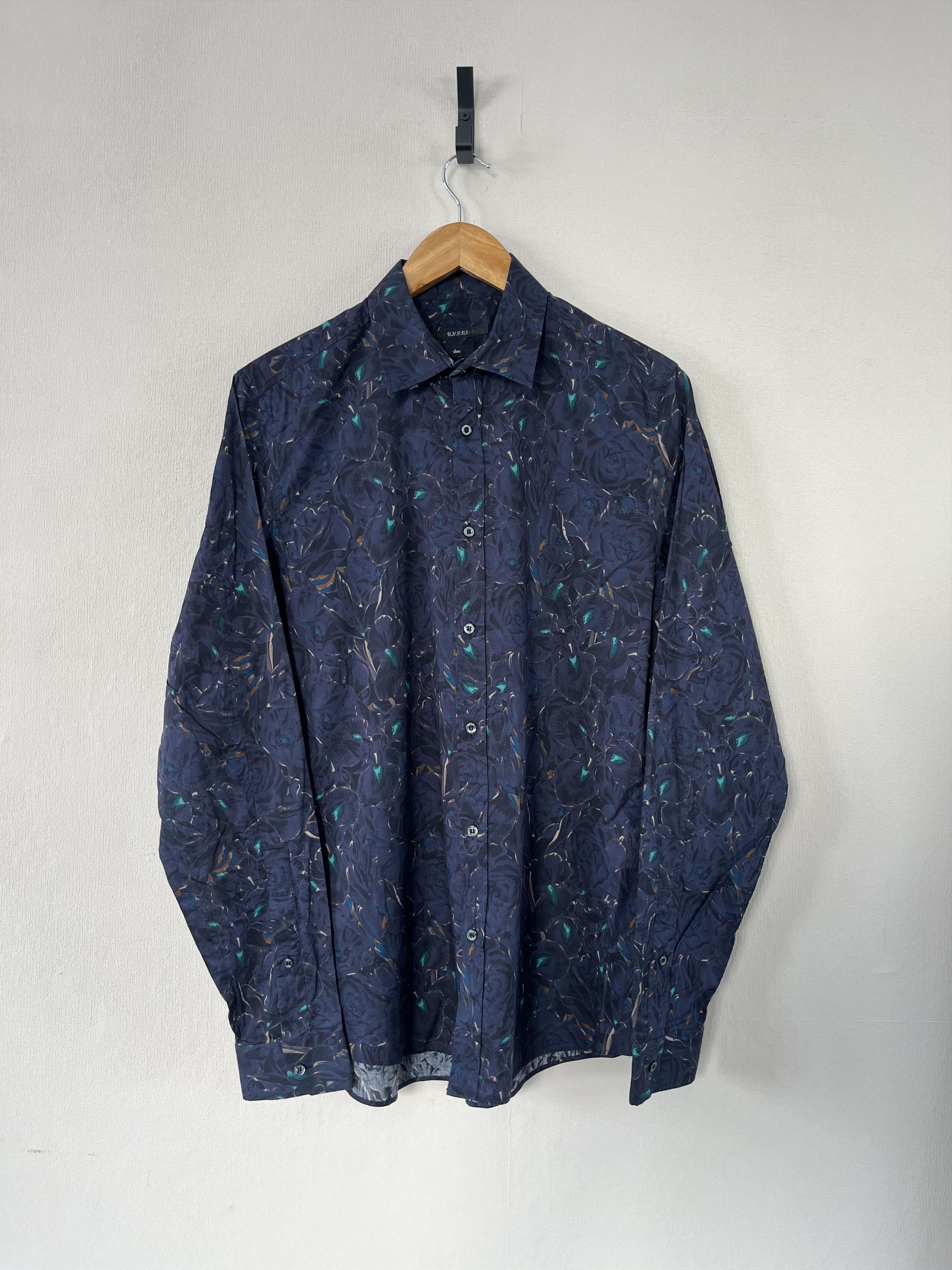 Gucci Gucci Slim Floral Flower Button Up Long Sleeve Shirt 40 Size US M / EU 48-50 / 2 - 1 Thumbnail
