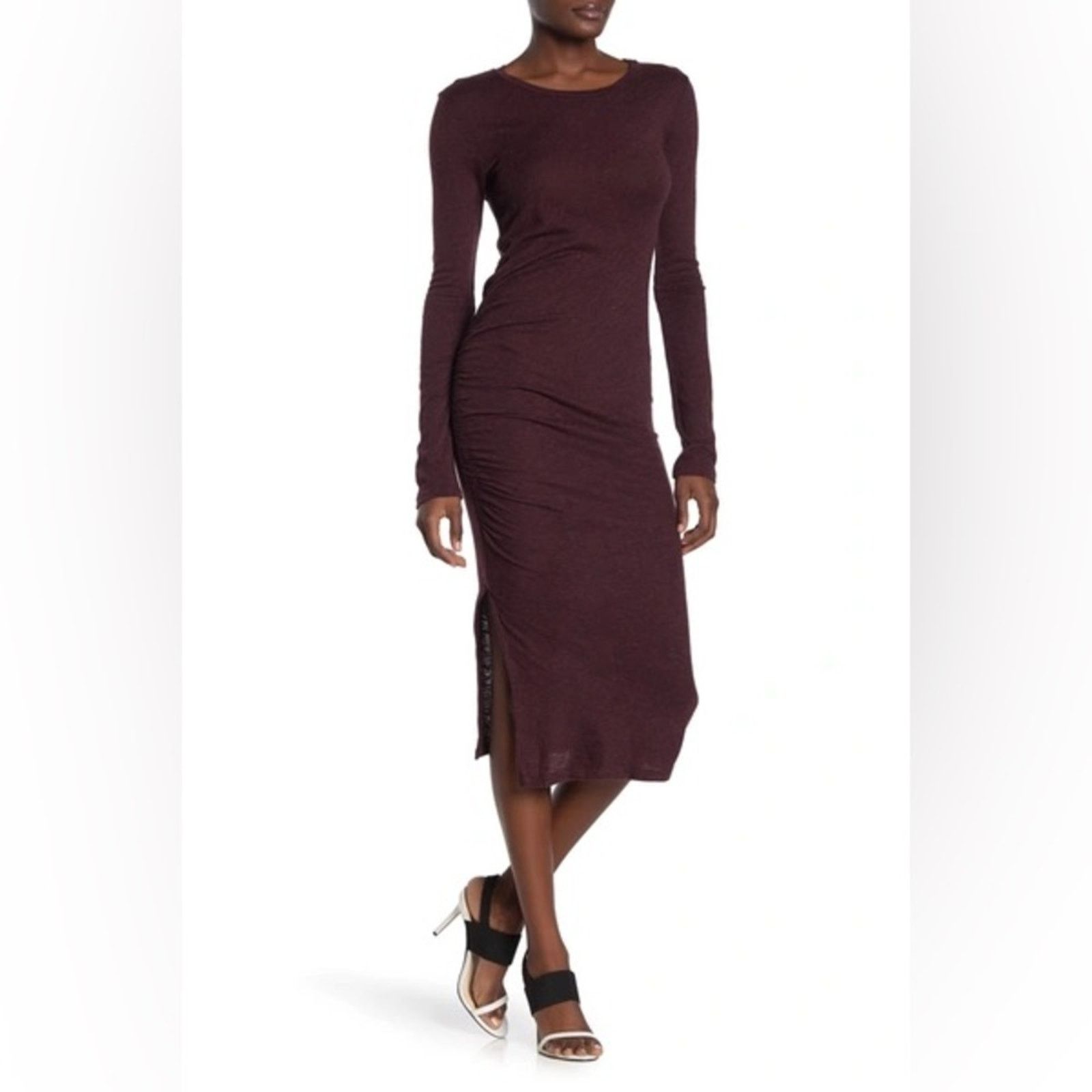 Allsaints ALL SAINTS Tina Knit Midi Dress Bodycon Assymetrical Sheath Size S / US 4 / IT 40 - 2 Thumbnail