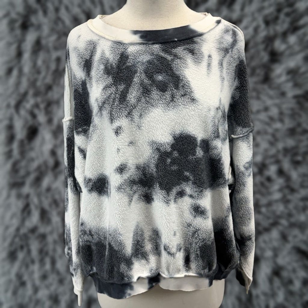 Free People Free People Sweatshirt Women’s XS Tie Dye White Grey Slouchy Pullover Round Neck Bohemian Casual Slouchy Size XS / US 0-2 / IT 36-38 - 1 Thumbnail