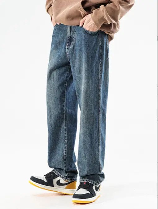 Japanese Brand Eri American street trend loose straight versatile jeans y2k Size US 32 / EU 48 - 2 Thumbnail